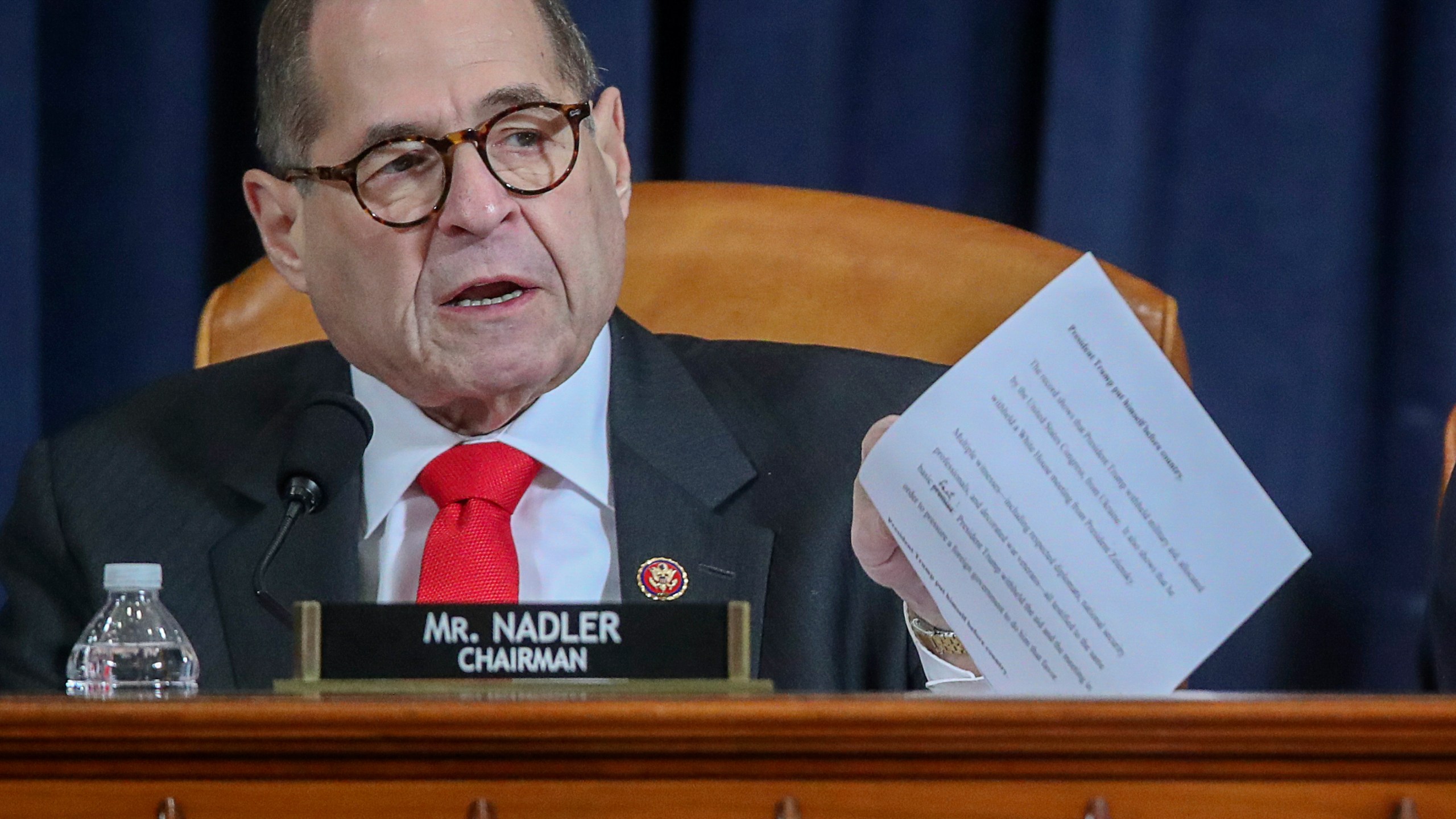 Chair Rep. Jerry Nadler (D-NY) arrives for testimony before the House Judiciary Committee in the Longworth House Office Building on Capitol Hill December 9, 2019 in Washington, DC. (Credit: onathan Ernst-Pool/Getty Images)