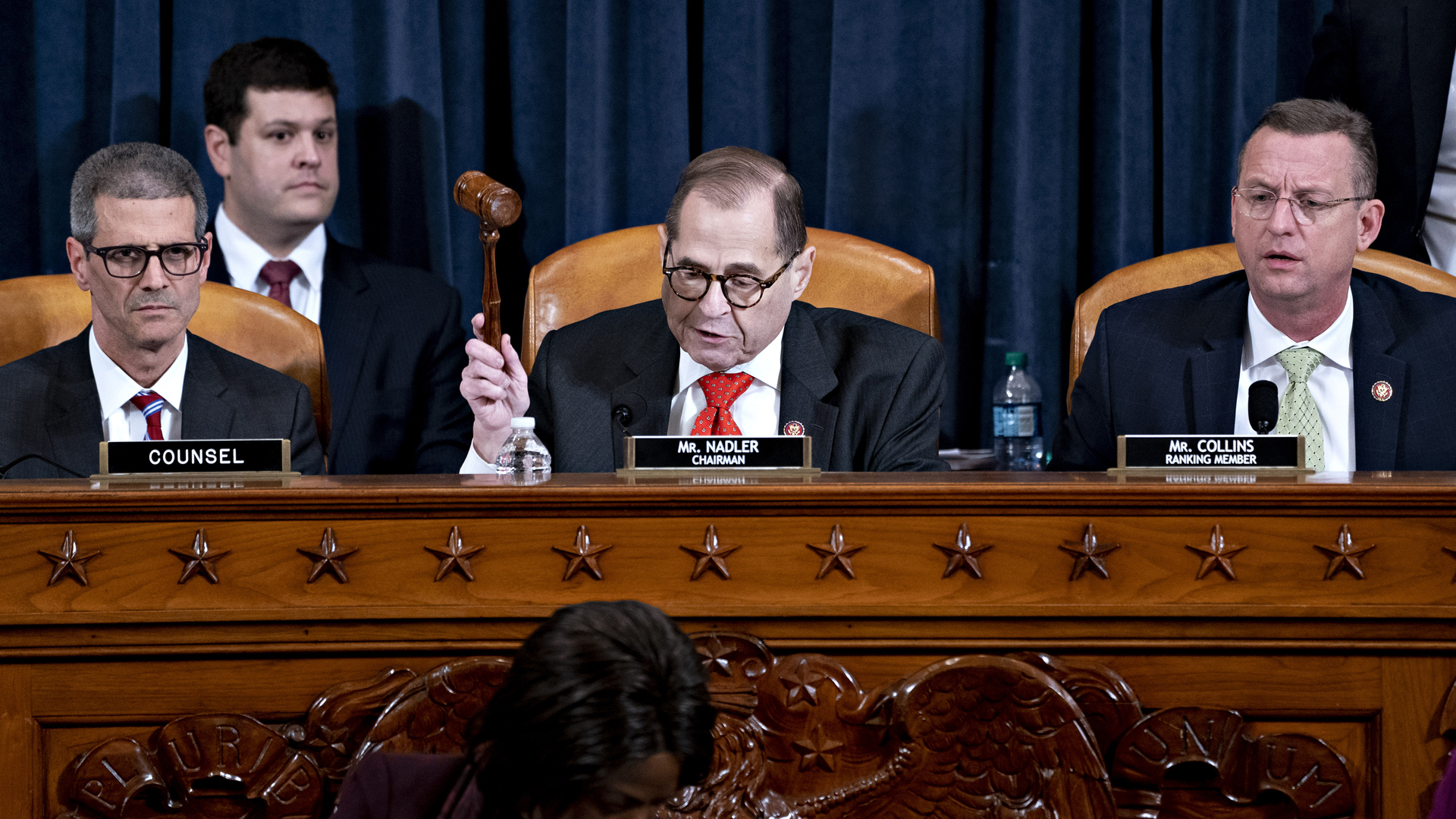 U.S. House Judiciary Committee Chairman Jerry Nadler (D-NY) gavels the committee hearing to an adjournment at the Longworth House Office Building on Dec. 12, 2019, in Washington, DC. (Credit: Andrew Harrer - Pool/Getty Images)