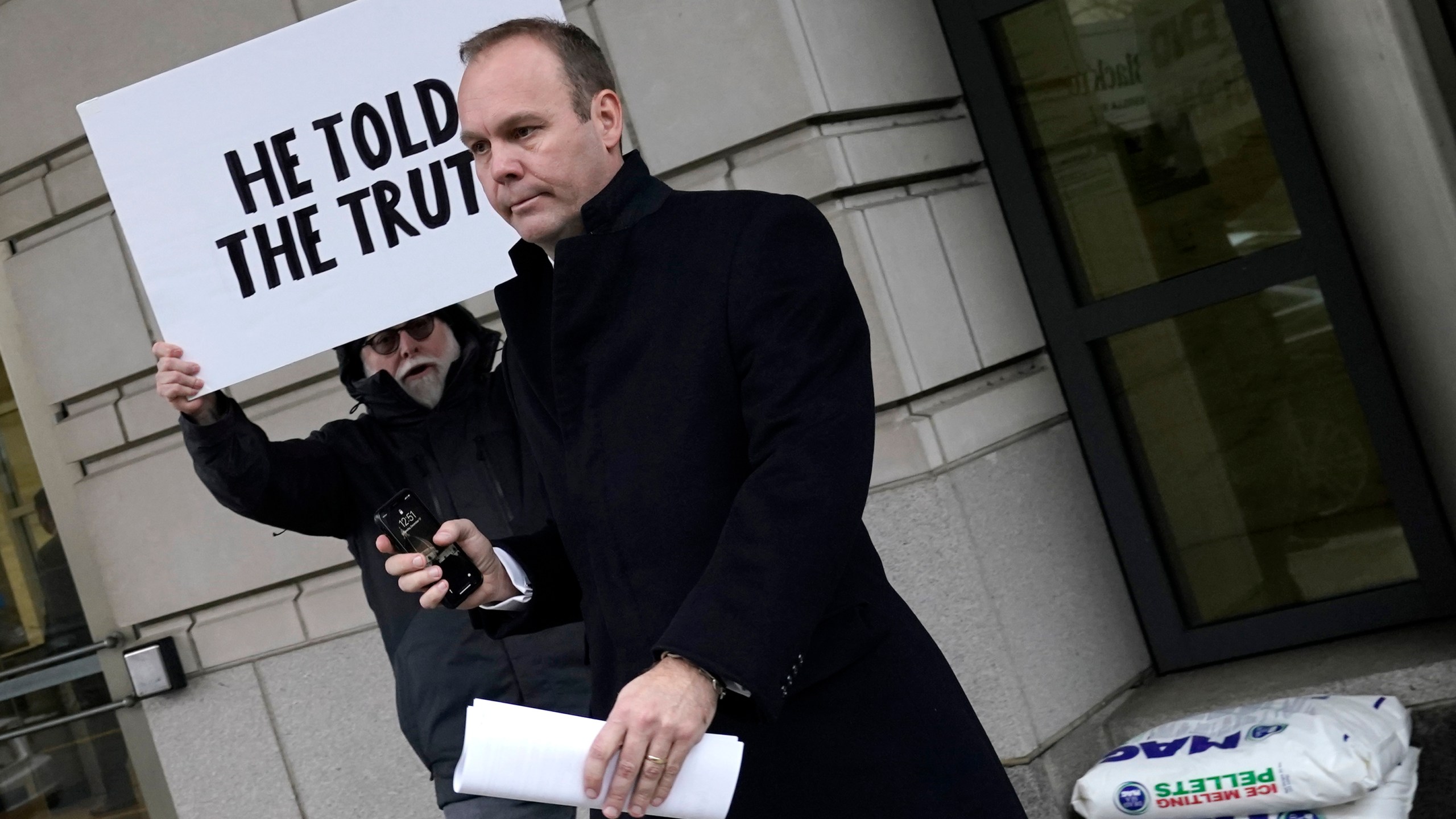 Former Trump campaign aide Rick Gates leaves federal court after sentencing on Dec. 17, 2019 in Washington, D.C. (Credit: Win McNamee/Getty Images)