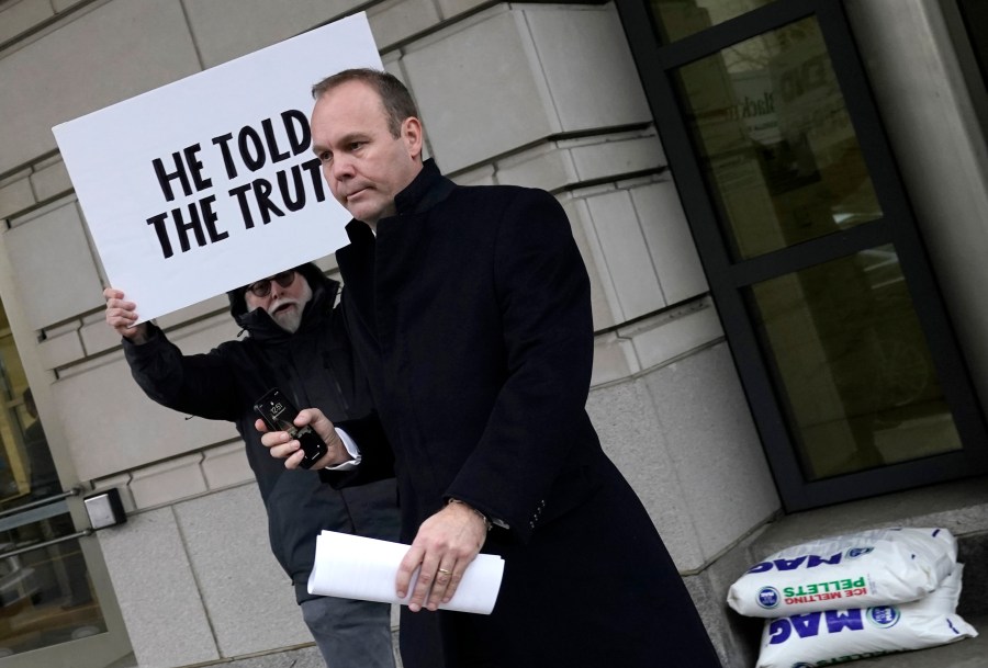 Former Trump campaign aide Rick Gates leaves federal court after sentencing on Dec. 17, 2019 in Washington, D.C. (Credit: Win McNamee/Getty Images)