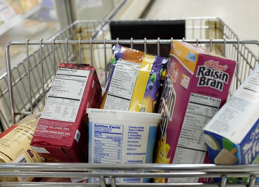 Nutrition labels are seen on food packaging in this file photo. (Credit: Joe Raedle/Getty Images)