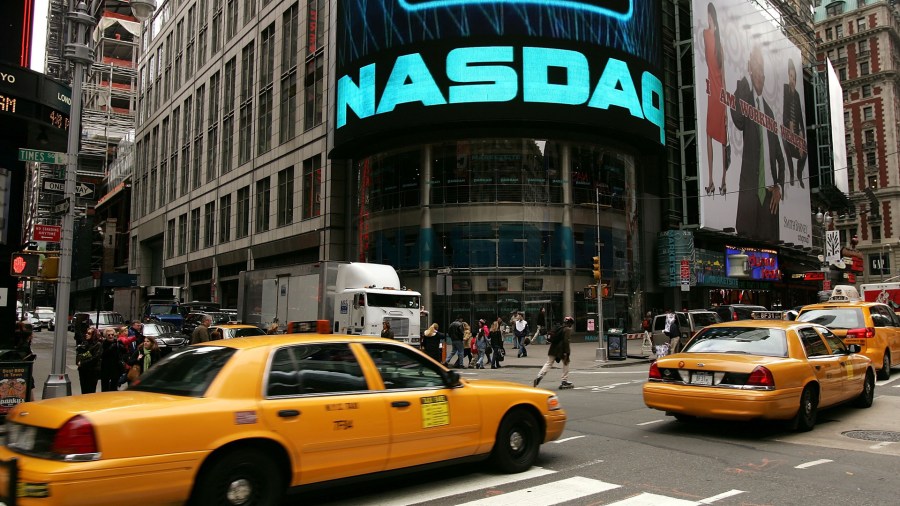 The NASDAQ MarketSite in Times Square is seen November 20, 2006 in New York City. (Credit: Spencer Platt/Getty Images)