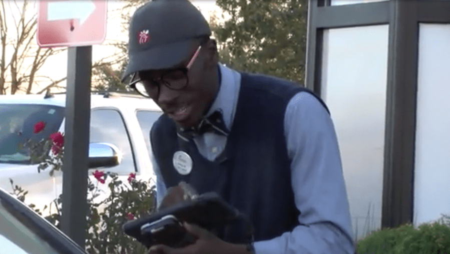 Jeremiah Murrill pictured at Chick-fil-A in Wilmington, N.C.