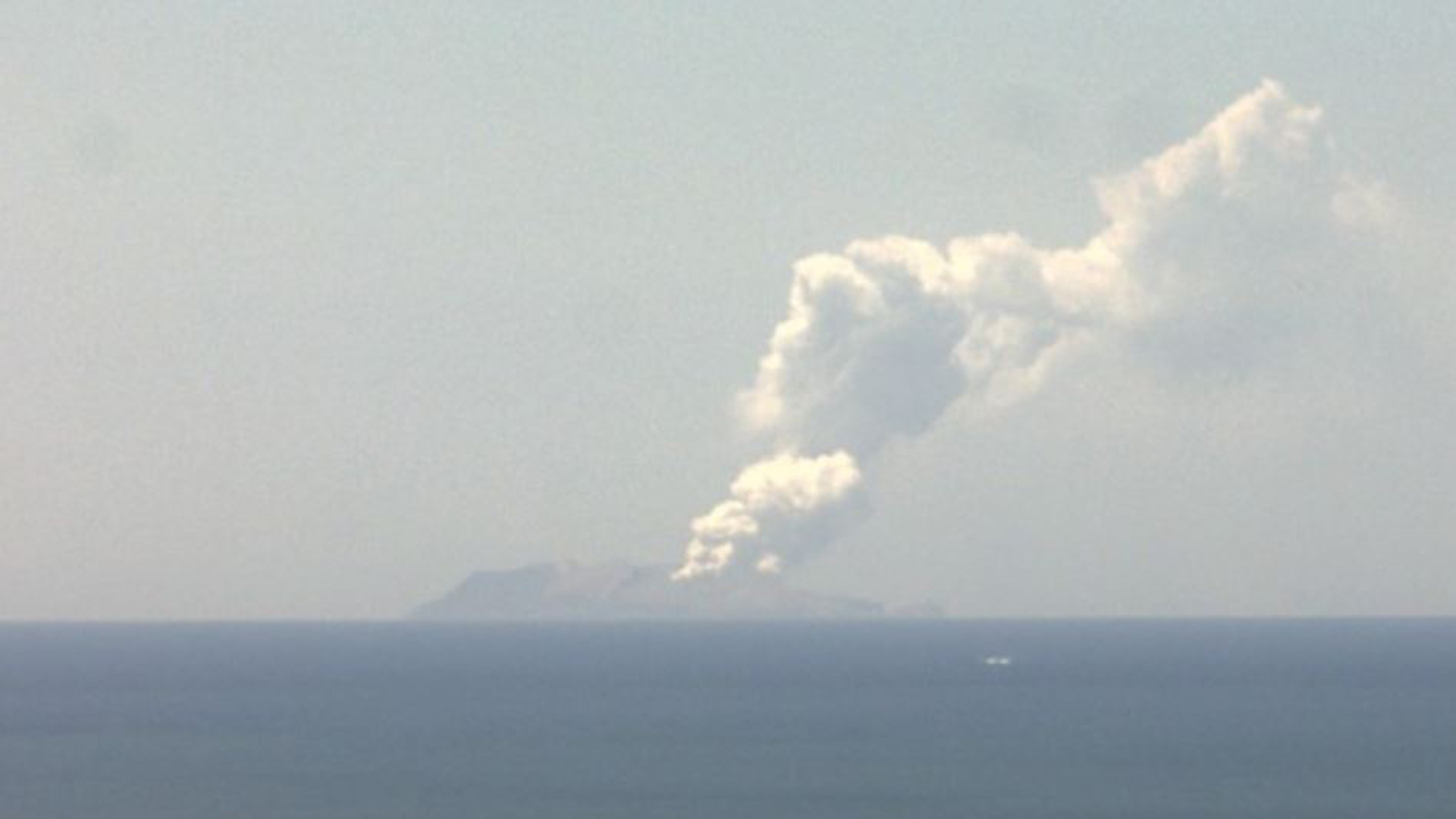 A volcanic eruption on New Zealand's White Island on Dec. 9, 2019, is seen in a photo released by the New Zealand of Geological and Nuclear Sciences.