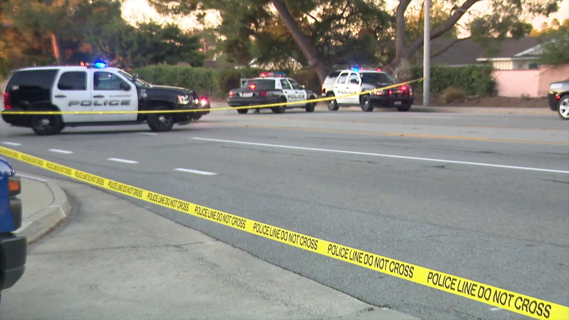 Authorities investigate a deadly hit-and-run crash in Claremont on Jan. 8, 2019. (Credit: KTLA)