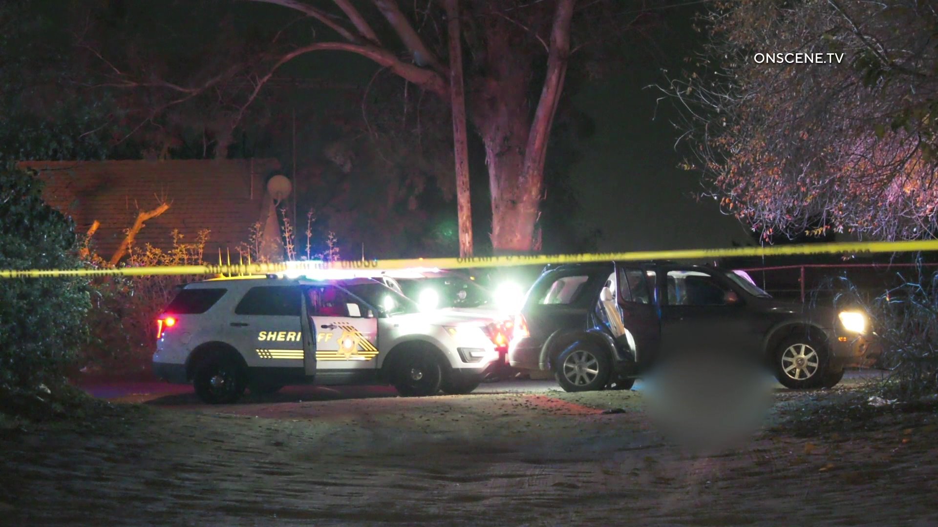 Investigators respond to the scene of a fatal deputy-involved shooting in Muscoy on Jan. 9, 2019. (Credit:Onscene.TV)