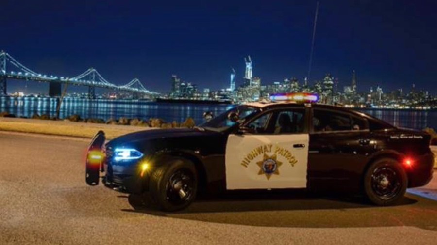 A CHP vehicle is seen in a photo tweeted out by the agency's Golden Gate division on Dec. 31, 2019.