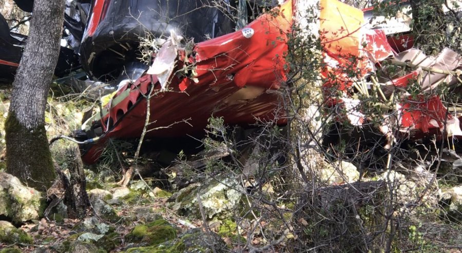 A small plane is seen after it crashed near the Auburn Municipal Airport in Northern California on Jan. 24, 2020. (Credit: Placer County Sheriff's Department)