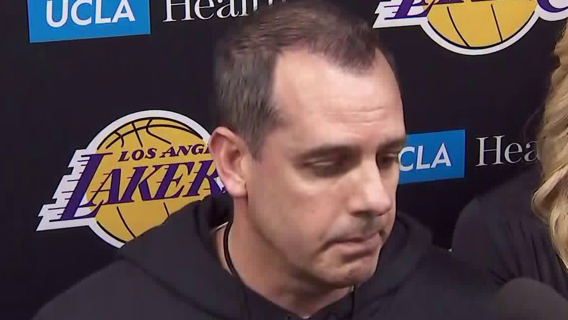 Frank Vogel speaks to reporters at the UCLA Health Training Center in El Segundo on Jan. 29, 2020. (Credit: KTLA)