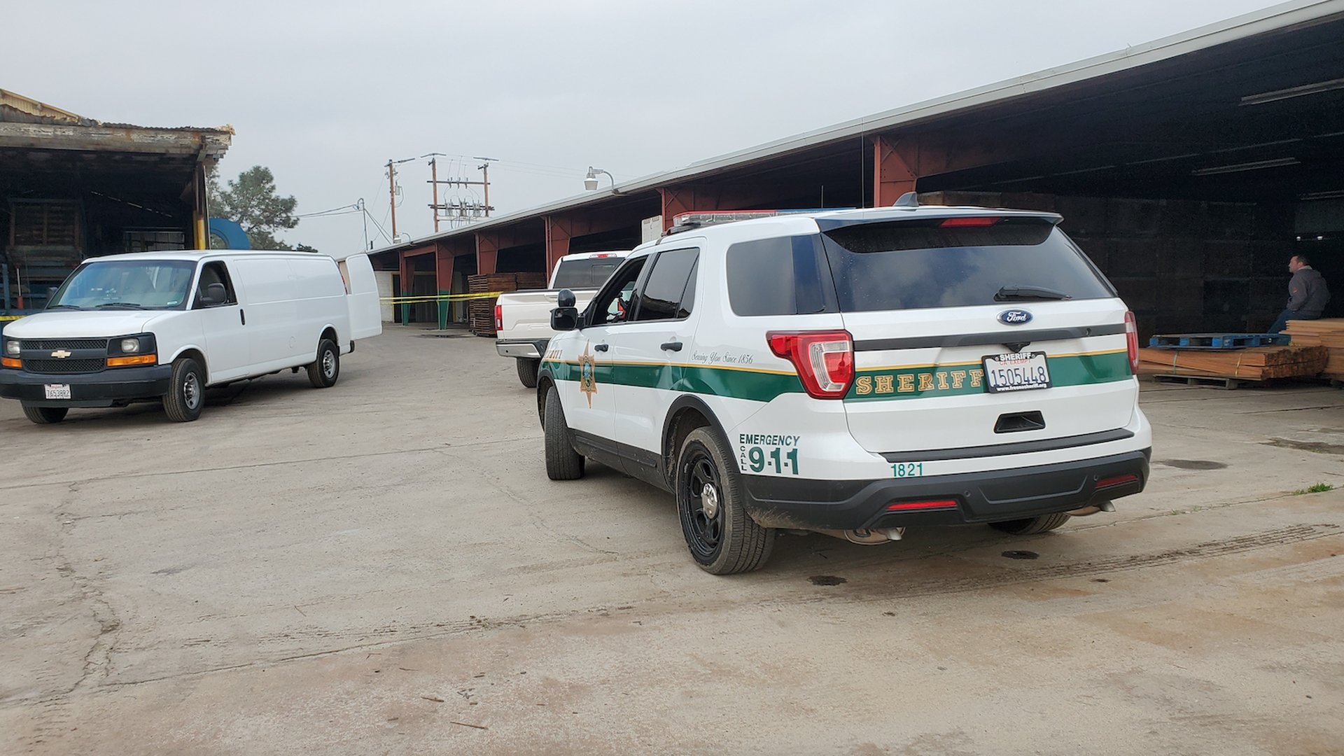 The Fresno County Sheriff's Office responded to the Del Rey Packing Company’s dehydrator plant to investigate a worker's death on Jan. 24, 2020. (Credit: KSEE/KPGE)