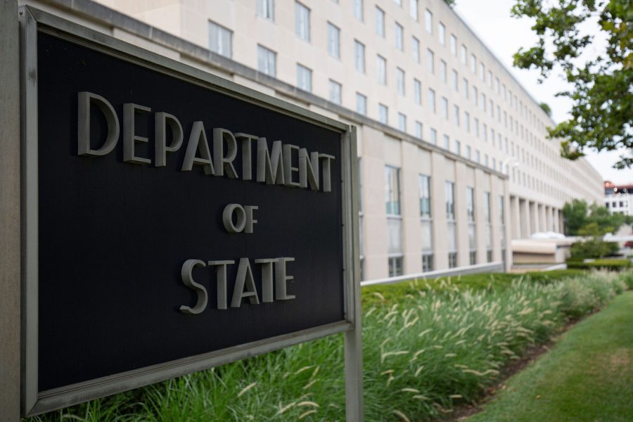 The U.S. Department of State building is seen in Washington, D.C., on July 22, 2019. (ALASTAIR PIKE/AFP via Getty Images)