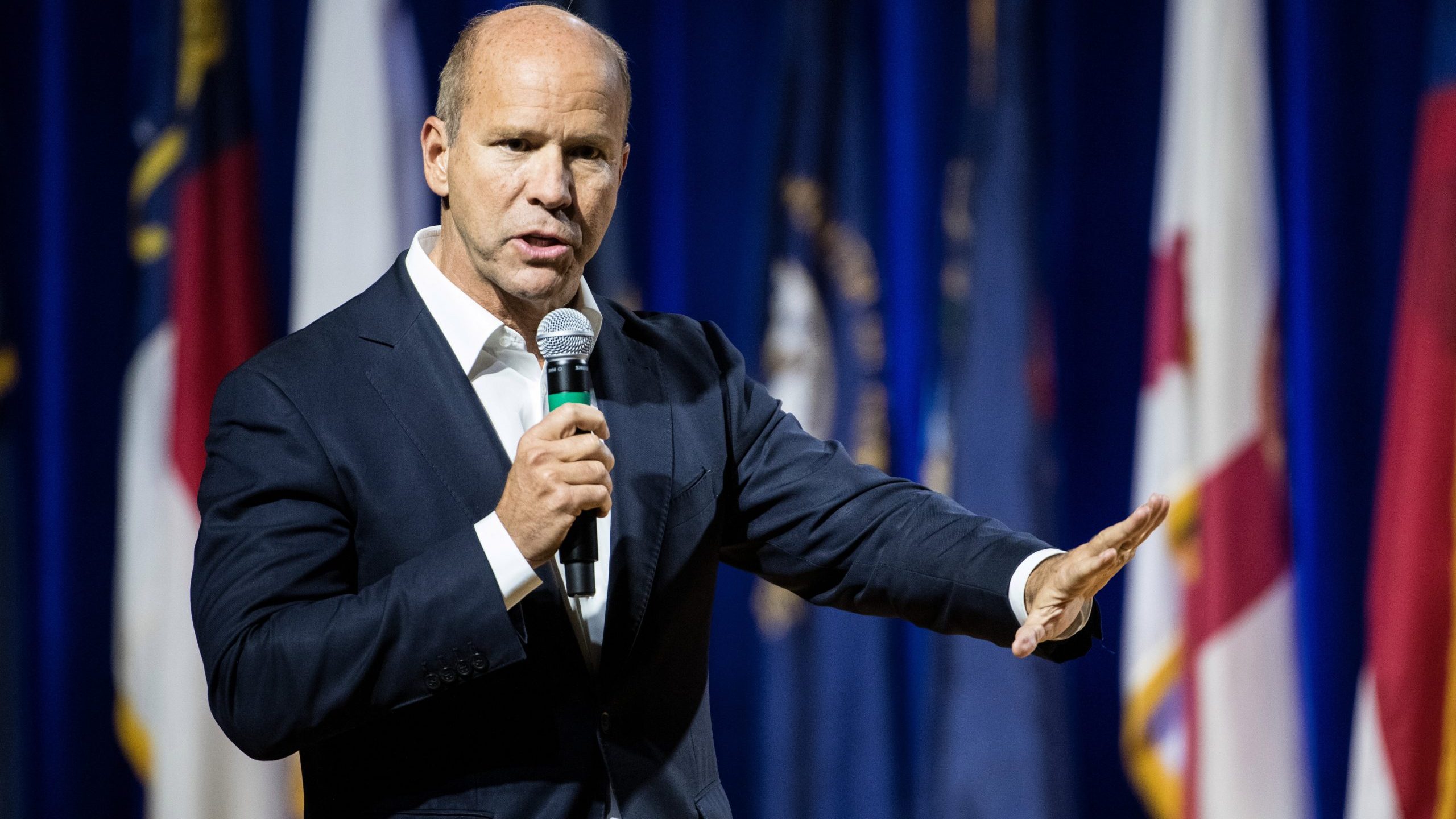 John Delaney addresses the audience at the Environmental Justice Presidential Candidate Forum at South Carolina State University on Nov. 8, 2019, in South Carolina. (Credit: Sean Rayford/Getty Images)