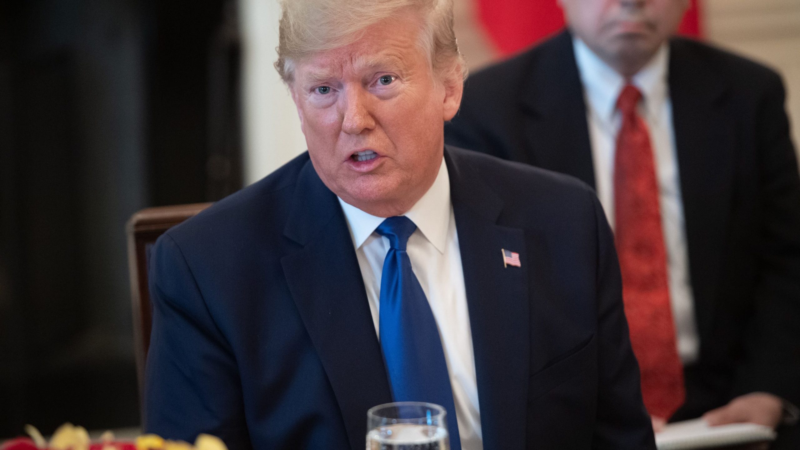 Donald Trump speaks during a meeting in the State Dining Room at the White House in Washington, D.C., on Jan. 15, 2020. (Credit: SAUL LOEB/AFP via Getty Images)