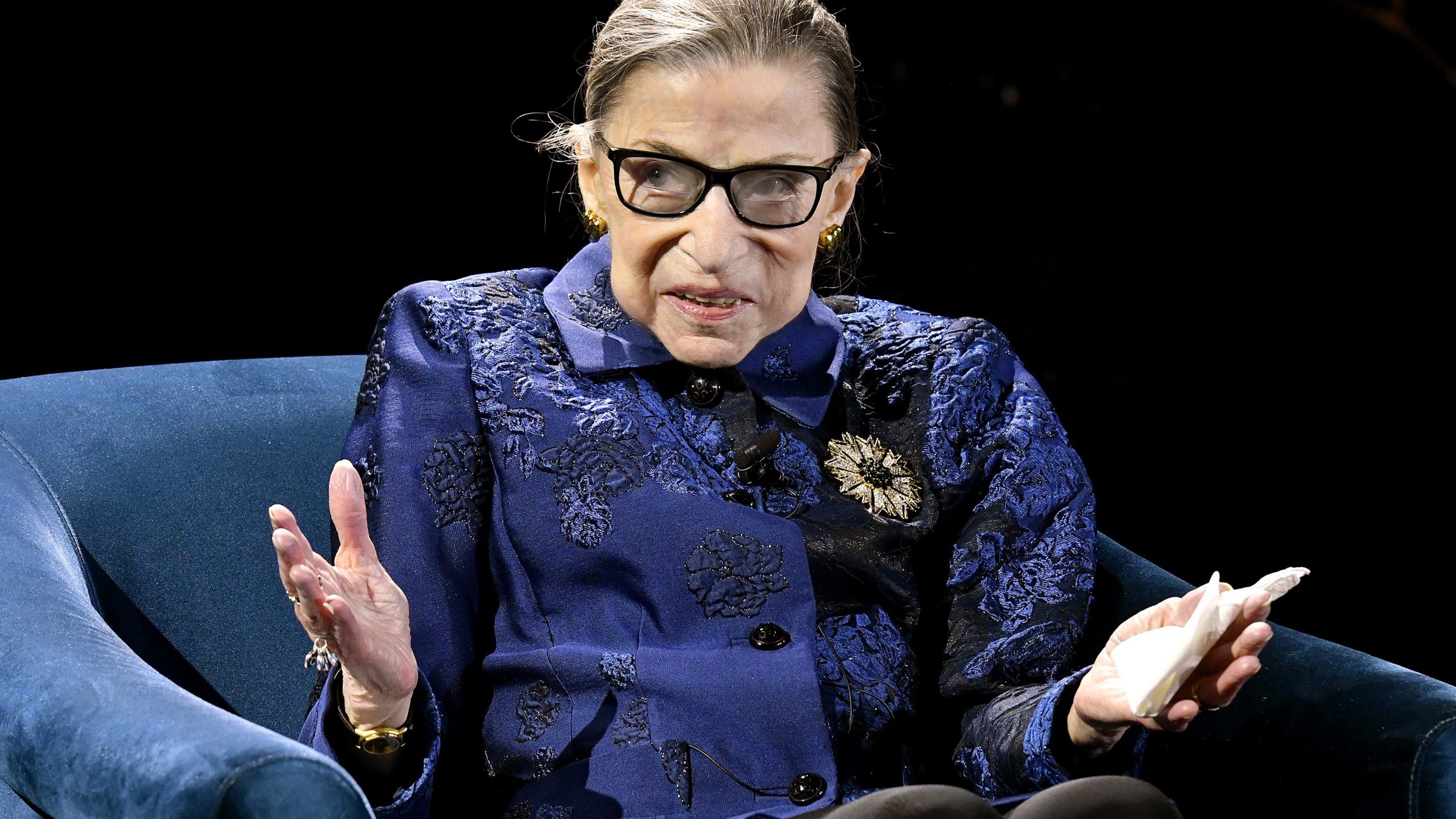 Justice Ruth Bader Ginsburg speaks onstage at the Fourth Annual Berggruen Prize Gala celebrating her In New York City on Dec. 16, 2019. (Credit: Eugene Gologursky/Getty Images for Berggruen Institute )