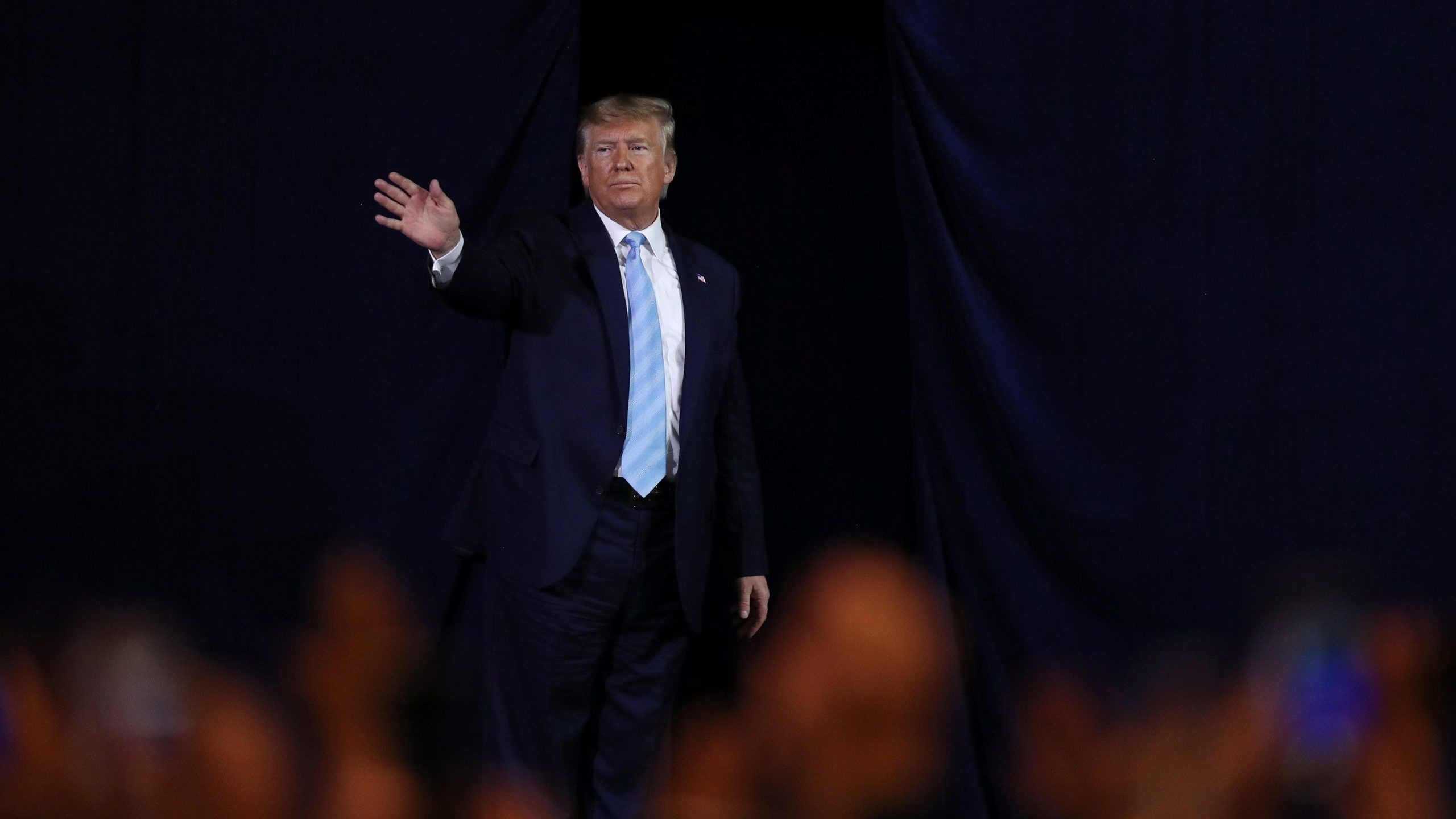 President Donald Trump leaves a campaign event on Jan. 3, 2020, in Miami, Florida. (Credit: Joe Raedle/Getty Images)