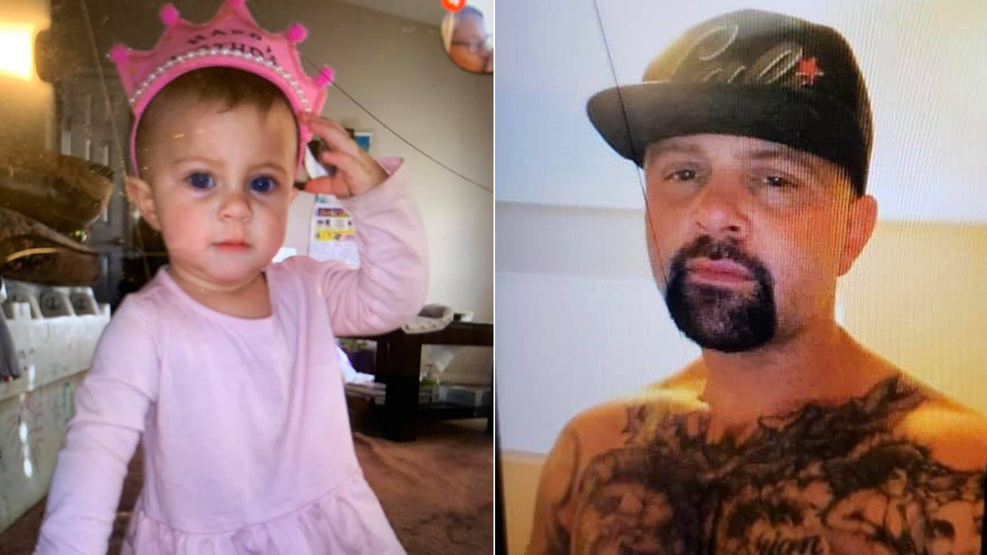 Santa Cruz police released these photos of Brian Sellen, right, and the child, left, on Jan. 17, 2020.