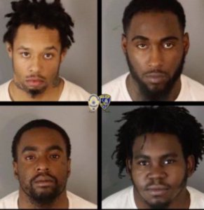 On left, going clockwise, pictured are Edward Russell Smith, Rueben Kelly, Jeffrey Taylor and Russell Wilkerson. (Credit: Riverside Police Department)