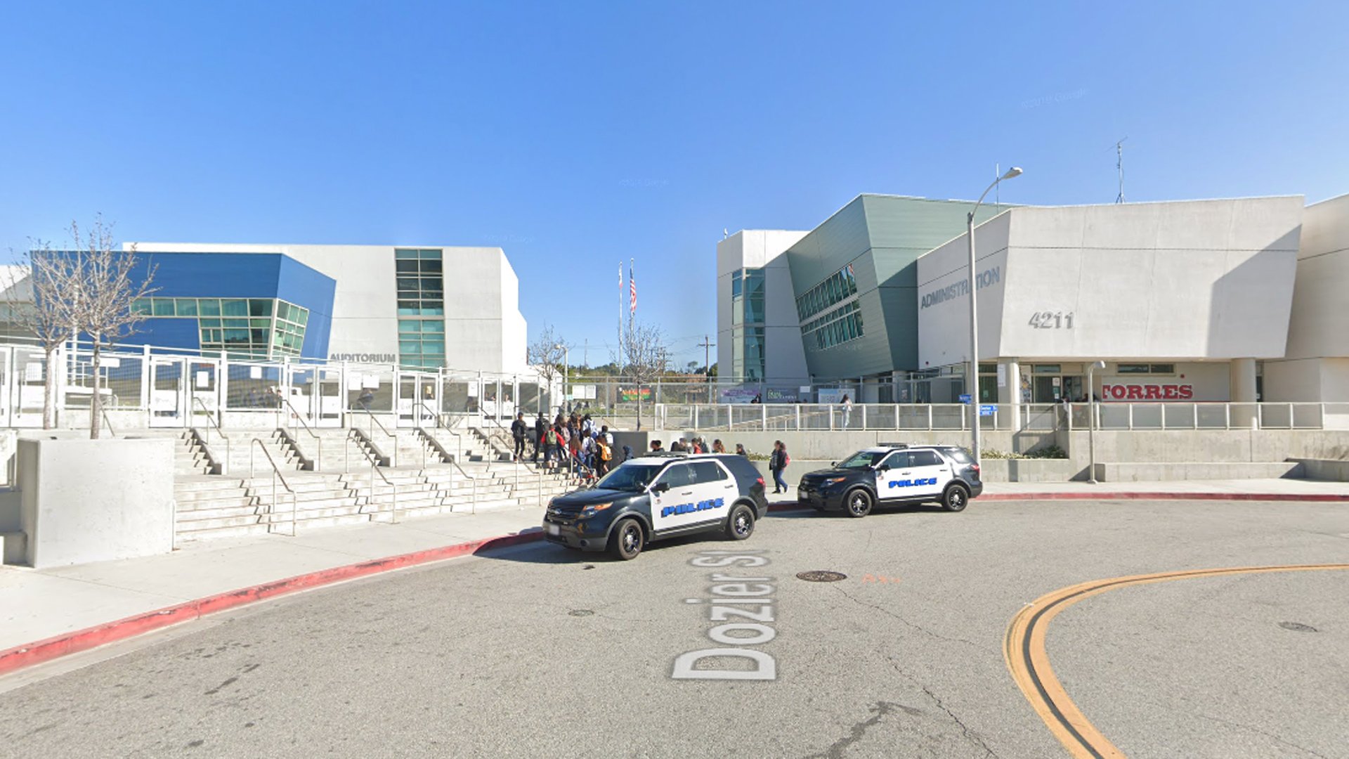 Esteban Torres High School in East Los Angeles is seen in a Google Maps Street View image.