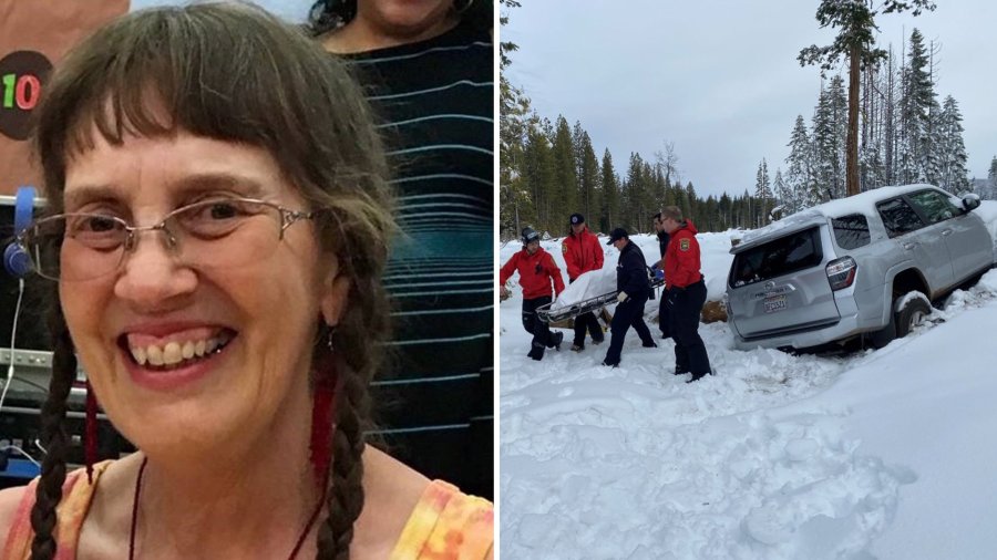 Paula Beth James is rescued after having been missing for six days in Butte Meadows. (Credit: Butte County Sheriff's Office.)