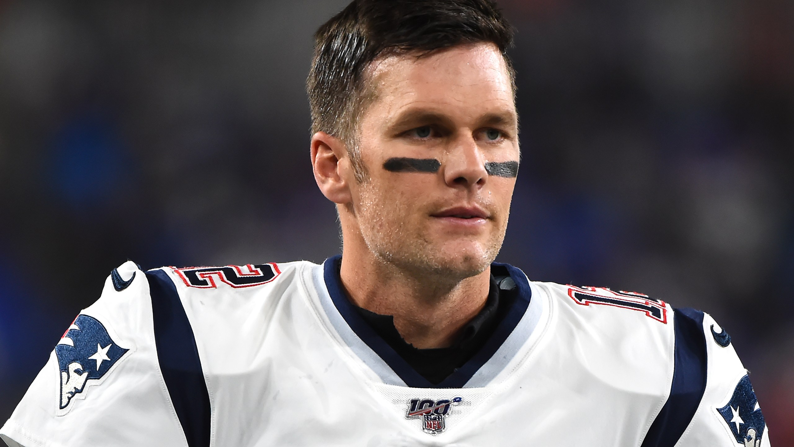 Tom Brady of the New England Patriots looks on before playing against the Baltimore Ravens at M&T Bank Stadium on November 3, 2019 in Baltimore, Maryland. (Will Newton/Getty Images)