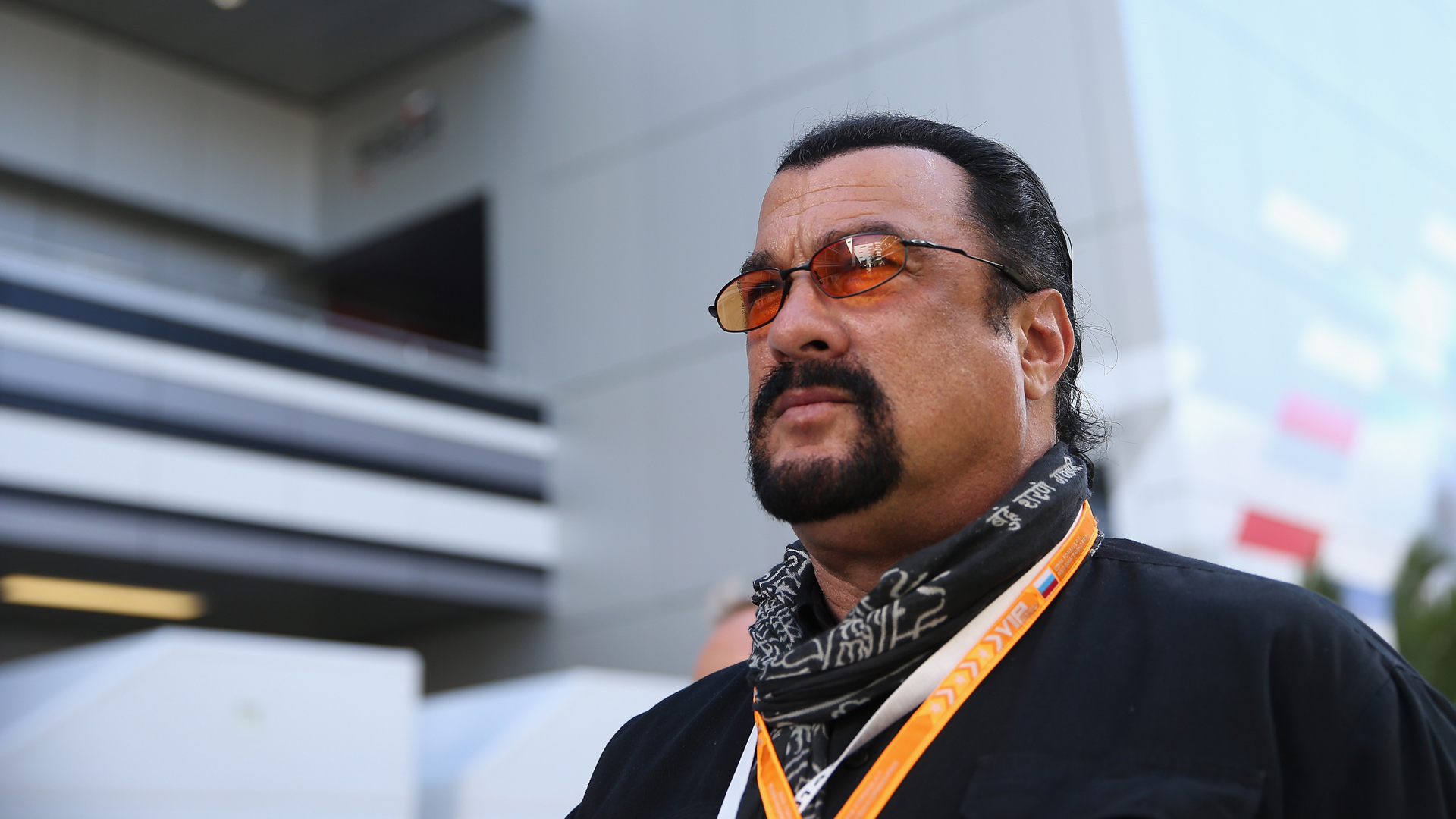 Actor Steven Seagal attends qualifying ahead of the Russian Formula One Grand Prix at Sochi Autodrom on October 11, 2014 in Sochi, Russia. (Clive Mason/Getty Images)