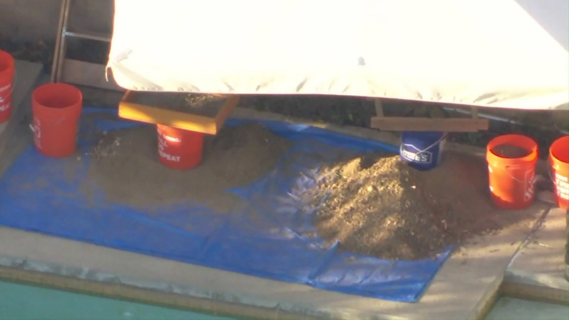 Bones were discovered buried in a backyard at a home in the 24000 block of Via Madrugada in Mission Viejo. (Credit: KTLA)