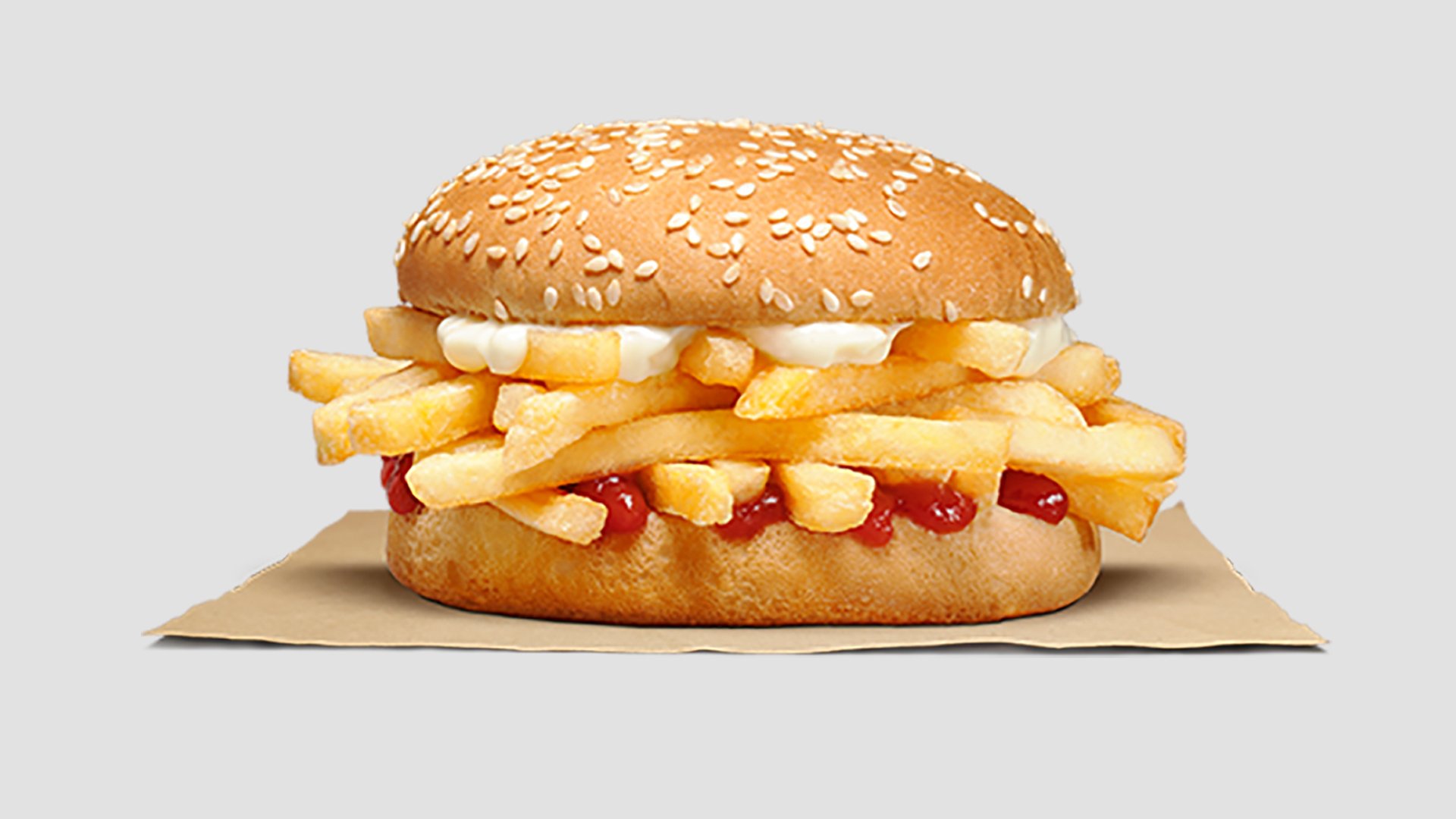 Pictured is a sandwich Burger King launched in early 2020 in New Zealand, called the "Chip Butty." (Credit: Burger King New Zealand via CNN)