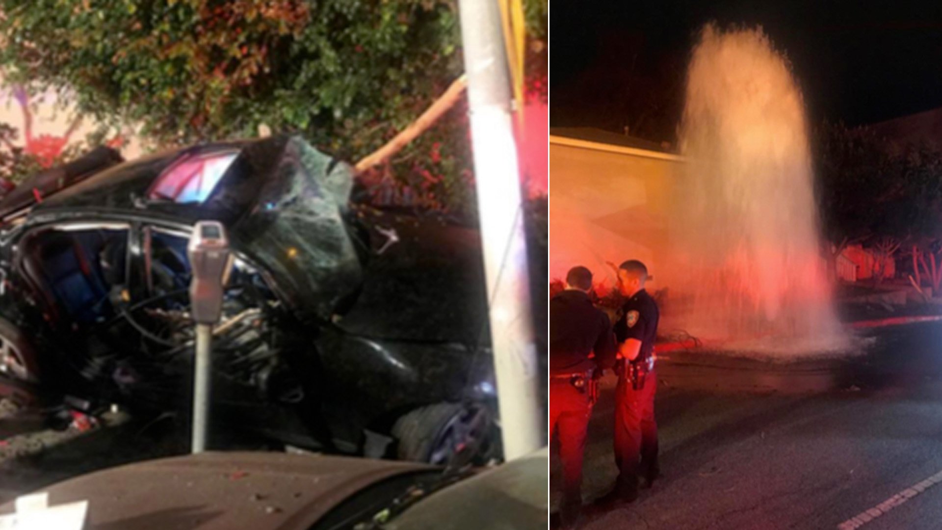 The sight of a collision on 12th Street in Santa Monica is seen on Feb. 9, 2020. (Credit: Santa Monica Fire Department)