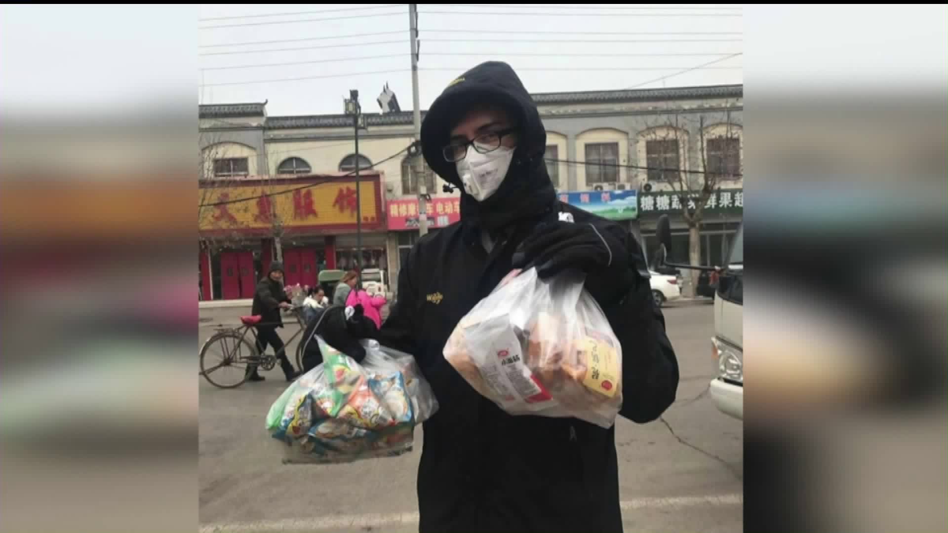 Cal State University Samson Adame, pictured in an undated photo while traveling in China provided to KTLA.