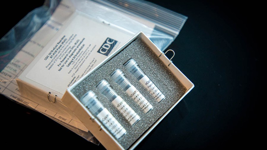 A laboratory test kit for severe acute respiratory syndrome coronavirus 2, the virus that causes COVID-19, is seen in an undated photo released by the U.S. Centers for Disease Control and Prevention.