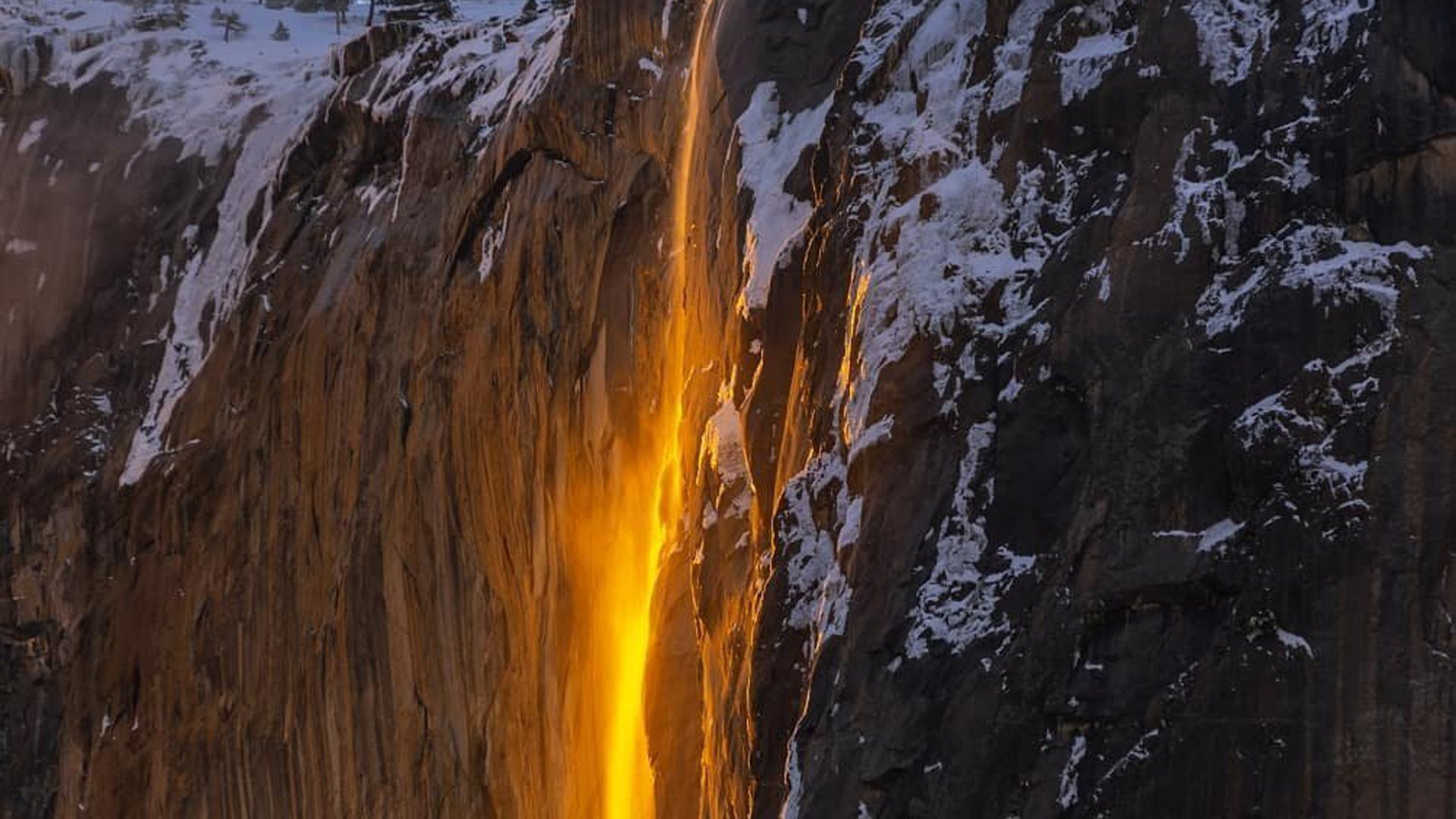 A "firefall" is seen in this undated photo from Horsetail Fall at Yosemite National Park. (Credit: @magicphoto78/Instagram via CNN)