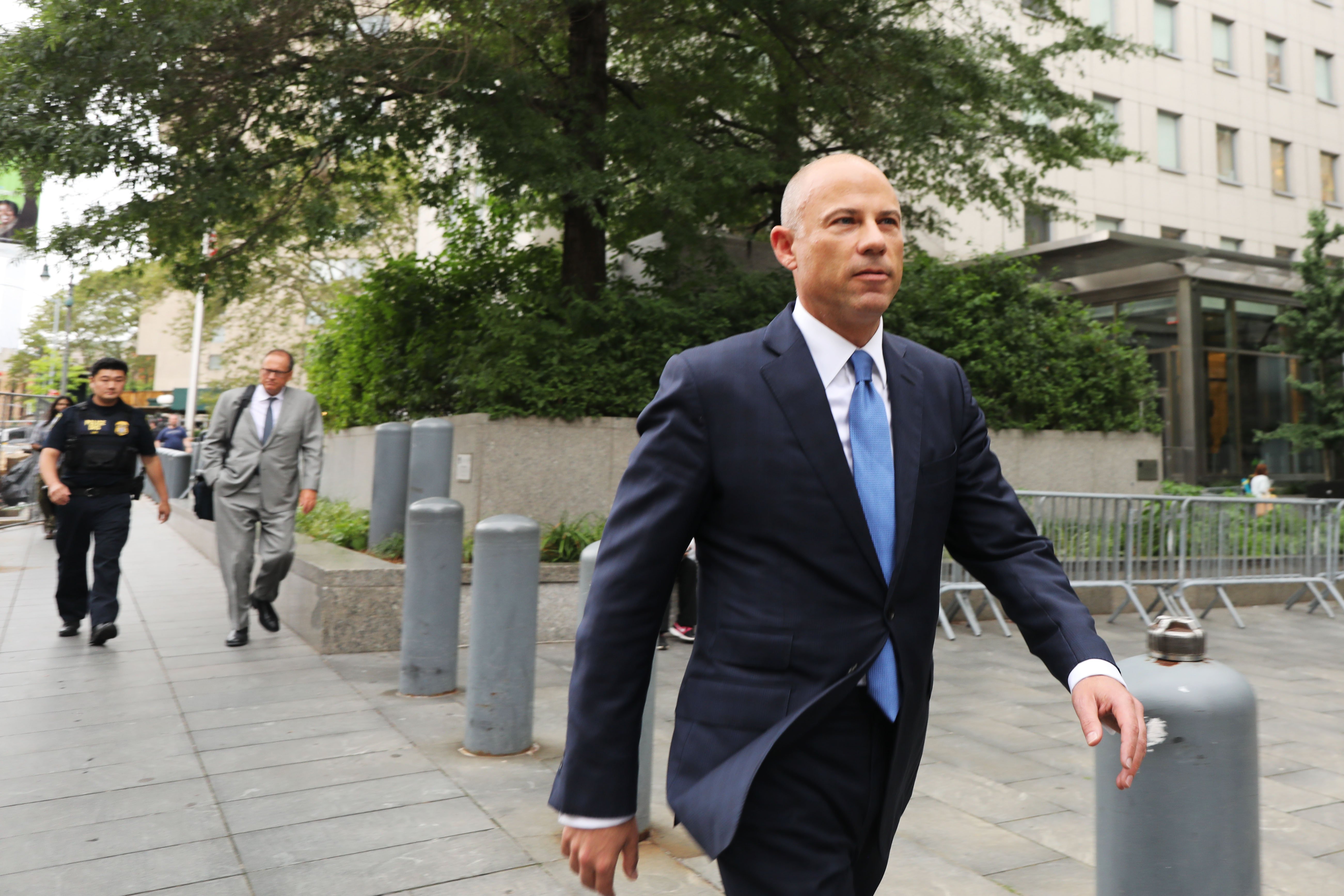 Michael Avenatti walks out of a New York court house after a hearing on July 23, 2019 in New York City. (Credit: Spencer Platt/Getty Images)