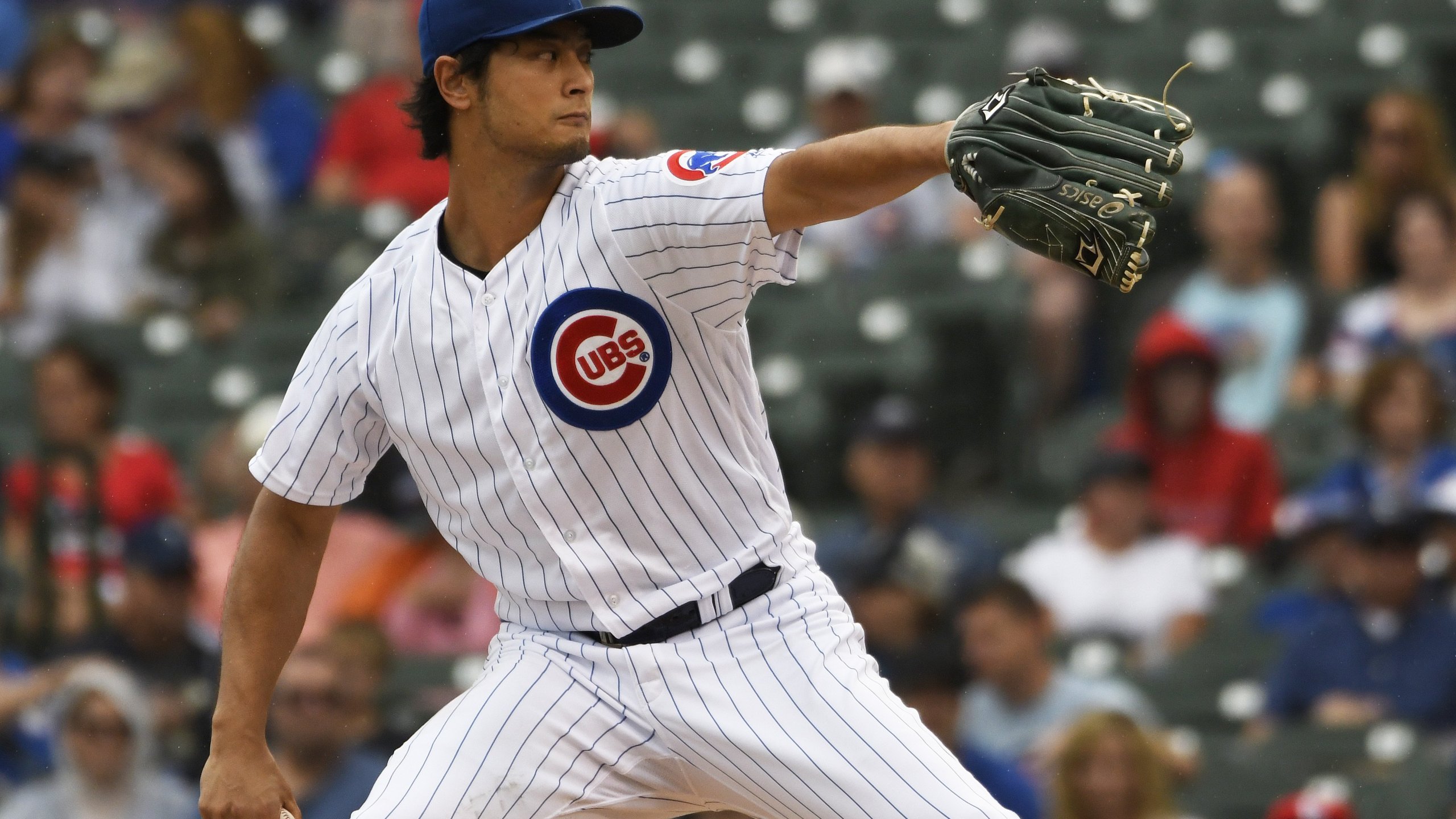 Yu Darvish #11 of the Chicago Cubs pitches against the St. Louis Cardinals during the first inning at Wrigley Field on Sep. 22, 2019, in Chicago, Illinois. (Credit: David Banks/Getty Images)