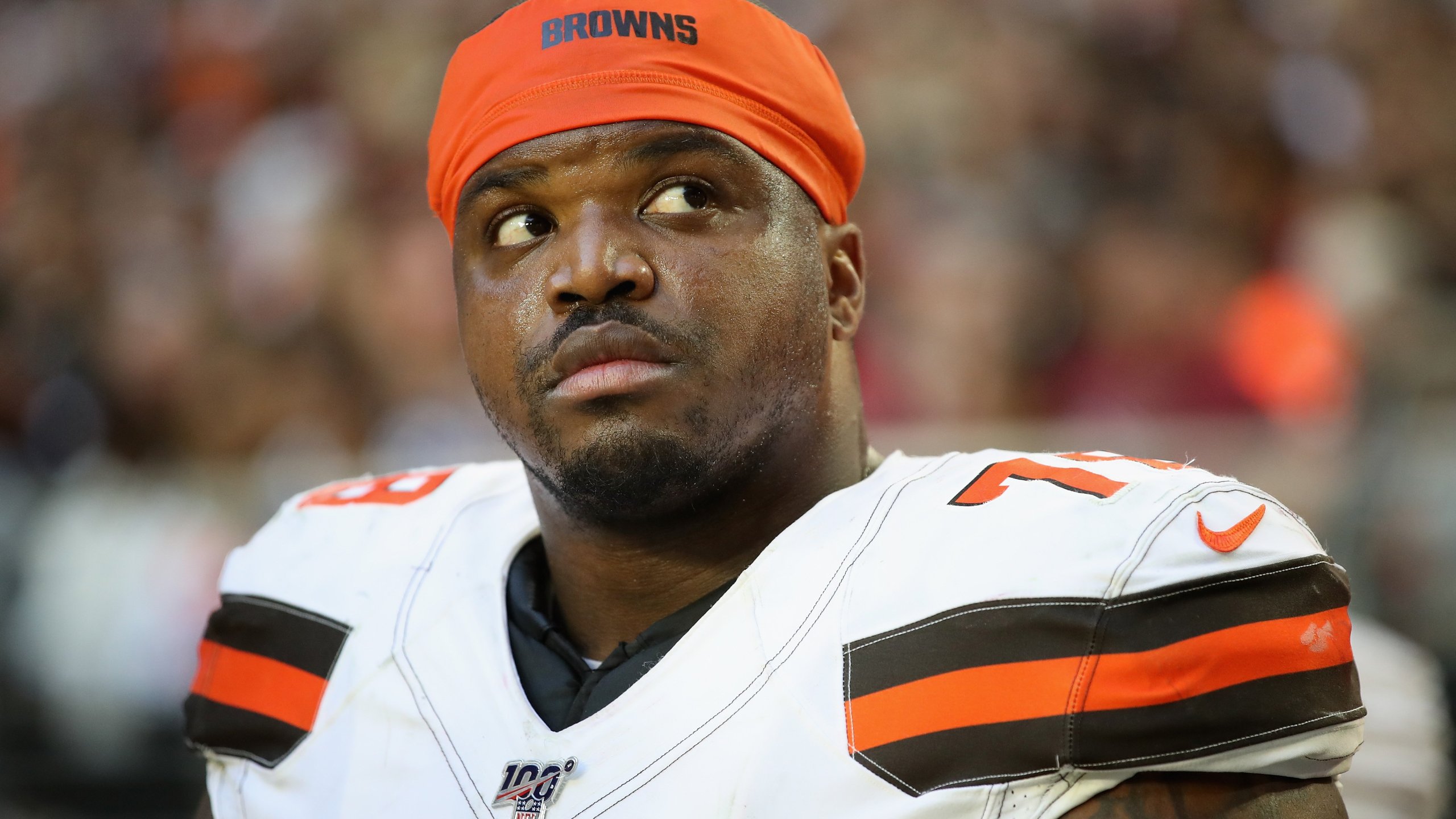 Offensive tackle Greg Robinson of the Cleveland Browns during the second half of the NFL game against the Arizona Cardinals on December 15, 2019 in Glendale, Arizona. (Credit: Christian Petersen/Getty Images)