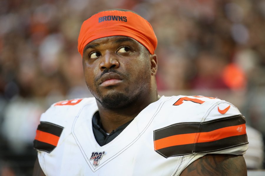 Offensive tackle Greg Robinson of the Cleveland Browns during the second half of the NFL game against the Arizona Cardinals on December 15, 2019 in Glendale, Arizona. (Credit: Christian Petersen/Getty Images)