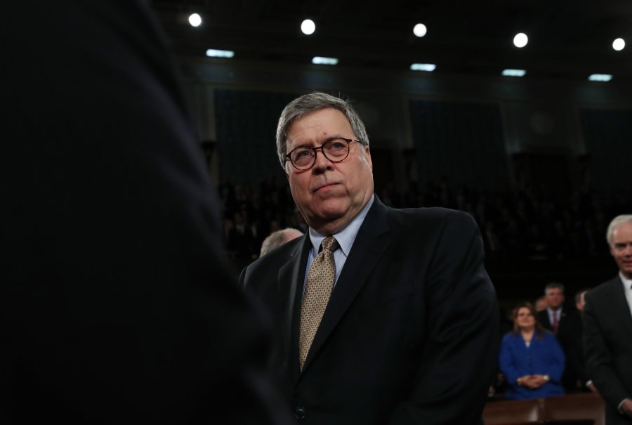 U.S. Attorney General William Barr arrives to hear President Donald Trump deliver the State of the Union address in the House chamber on Feb. 4, 2020 in Washington, DC. (Credit: Leah Millis-Pool/Getty Images)