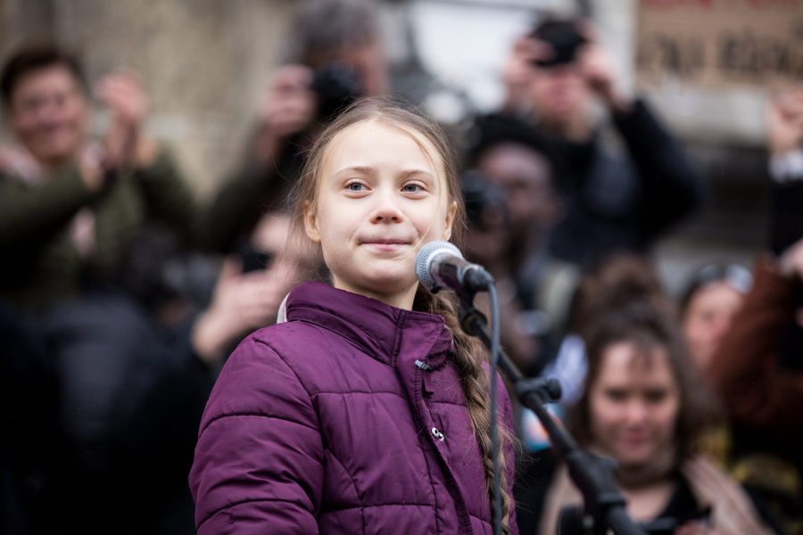 Swedish climate activist Greta Thunberg speaks at a climate change protest on Jan. 17, 2020, in Lausanne, Switzerland. (Credit: Ronald Patrick/Getty Images)