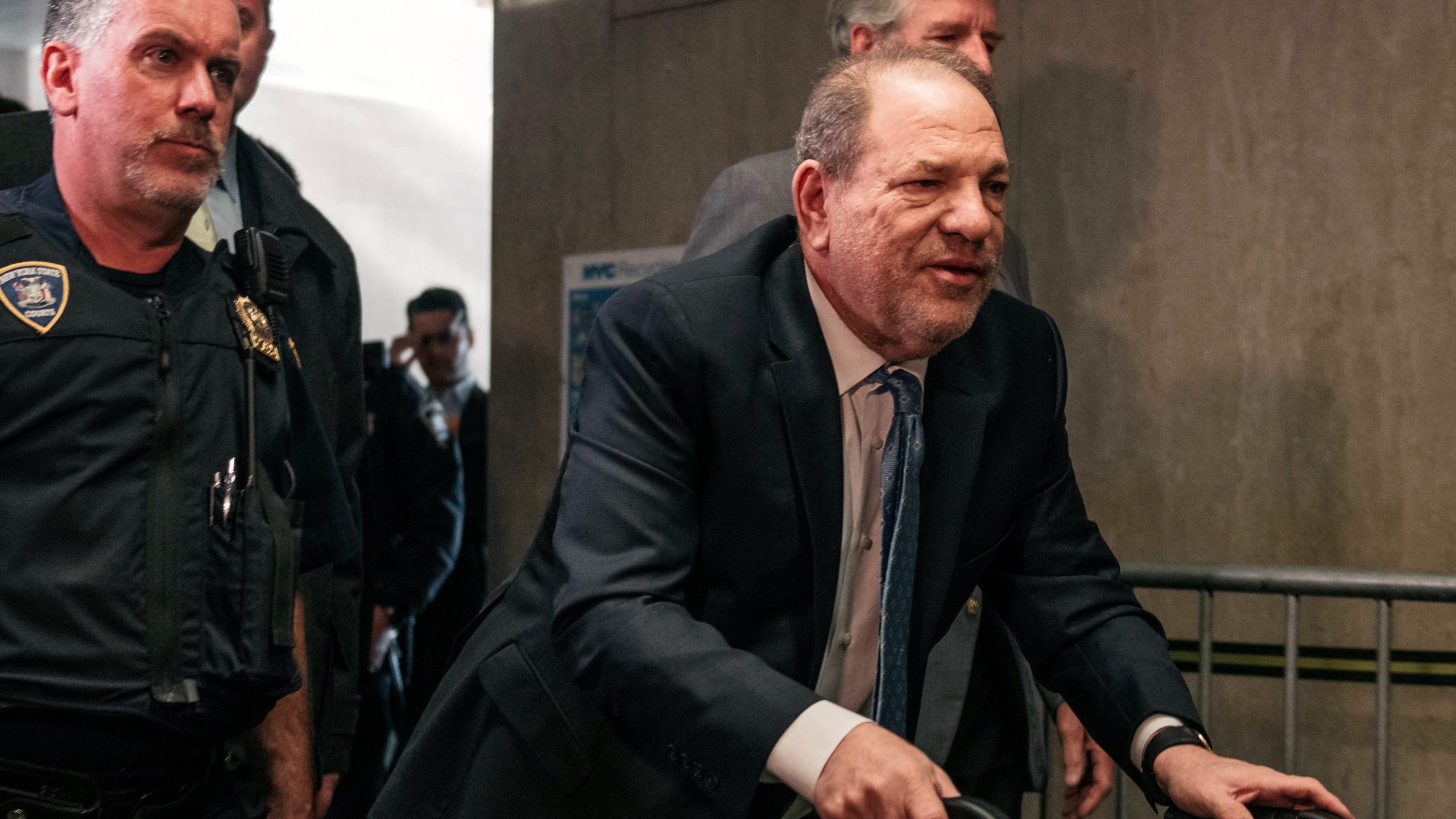 Harvey Weinstein enters New York City Criminal Court on Feb. 24, 2020, in New York City. (Credit: Scott Heins/Getty Images)