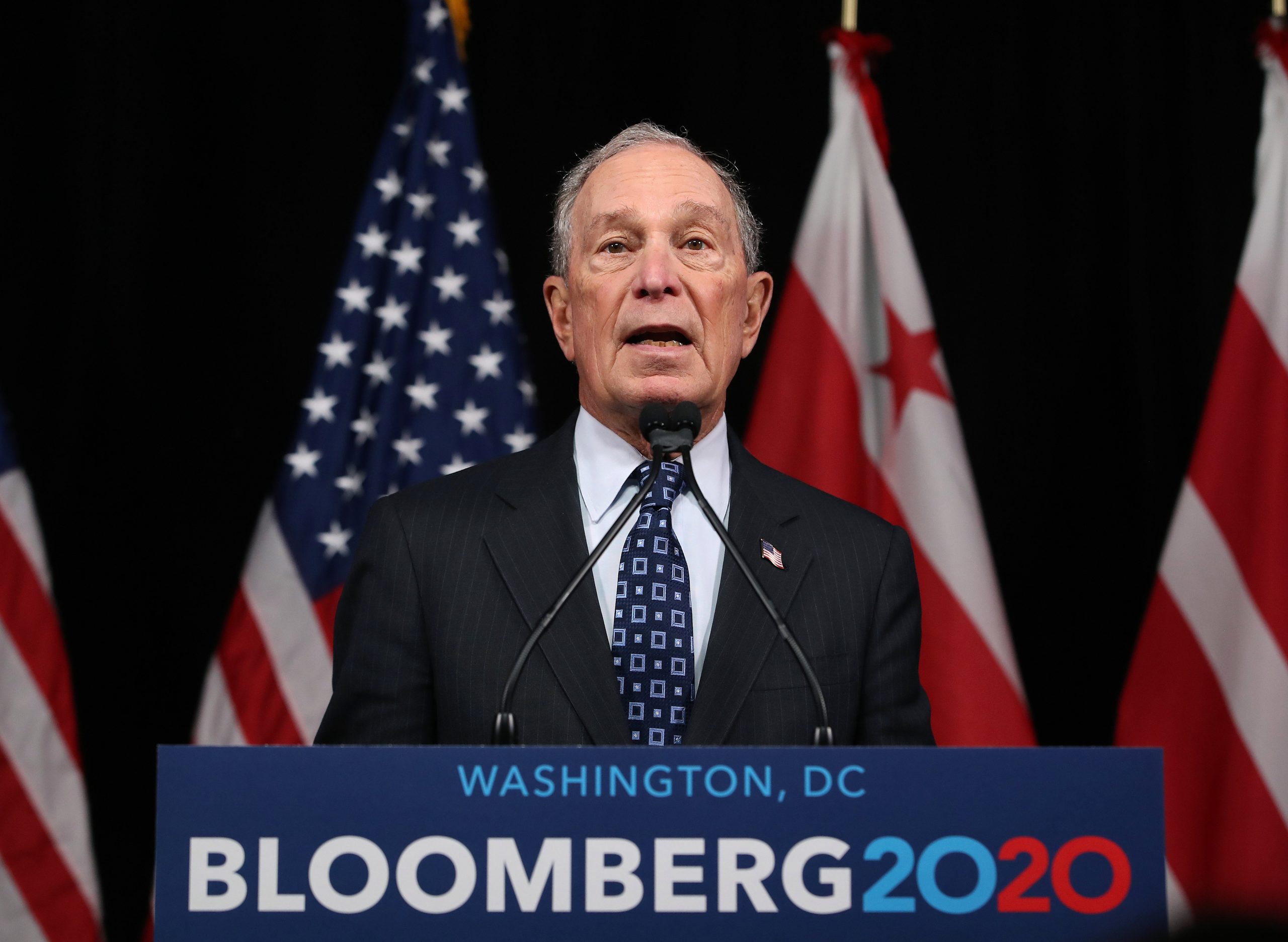 Democratic presidential candidate Michael Bloomberg speaks about affordable housing during a campaign event where he received an endorsement from District of Columbia Mayor, Muriel Bowser, on Jan. 30, 2020, in Washington, DC. (Credit: Mark Wilson/Getty Images)