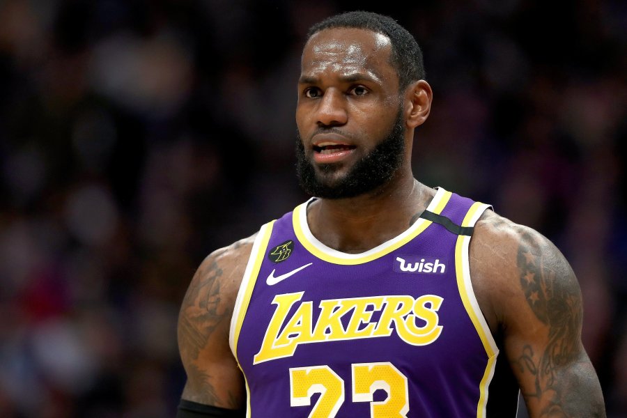 Laker LeBron James plays against the Denver Nuggets in Colorado, on Feb. 12, 2020. (Matthew Stockman / Getty Images)