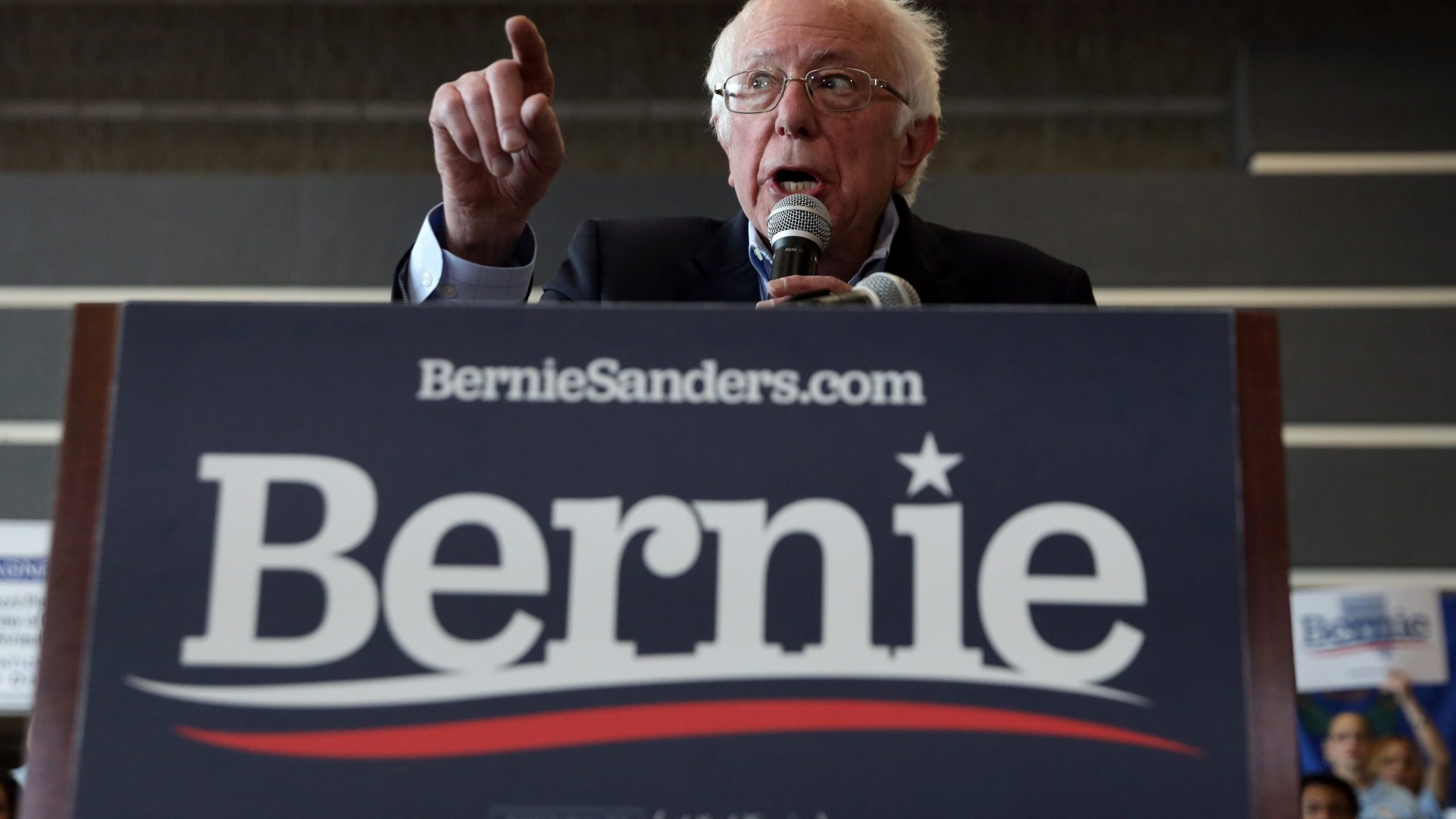 Democratic presidential candidate Sen. Bernie Sanders (I-VT) speaks during a “Get Out the Early Vote Rally” at Desert Pines High School Feb. 15, 2020, in Las Vegas, Nevada. (Credit: Alex Wong/Getty Images)