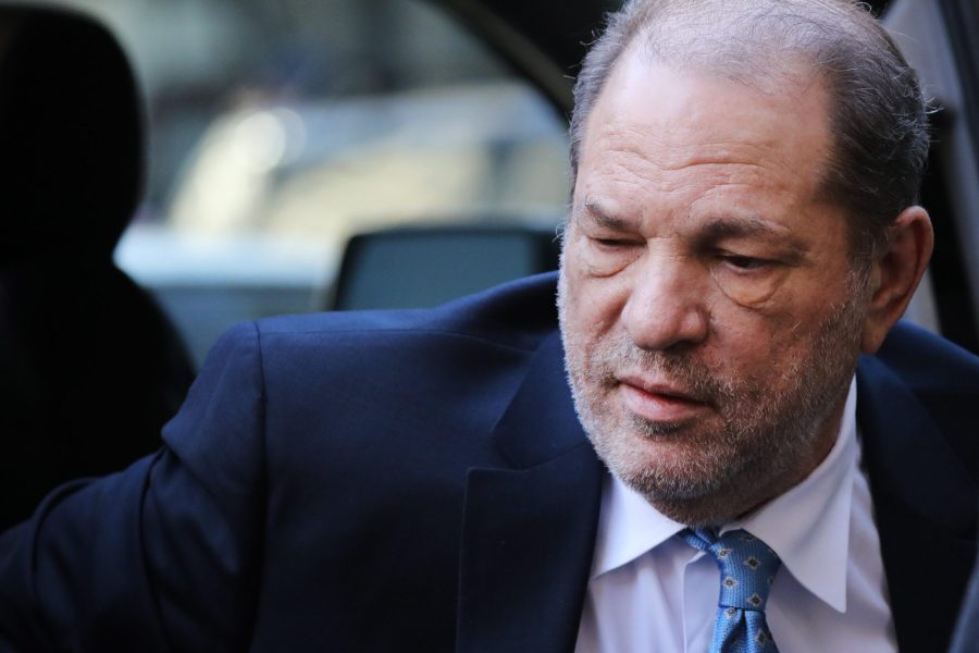 Harvey Weinstein enters a Manhattan court house as a jury continues with deliberations in his trial on Feb. 24, 2020, in New York City. (Spencer Platt/Getty Images)