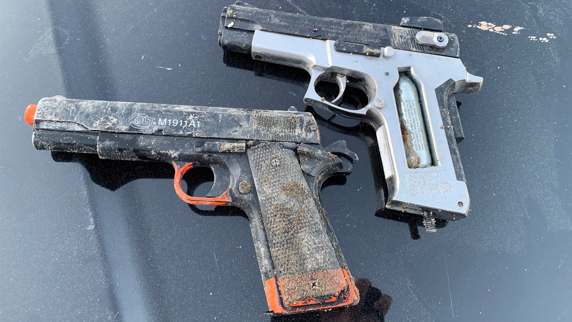 Police found two replica firearms after arresting Jeffrey Wheelock, 27, on Feb. 25, 2020. (Ventura Police Department)