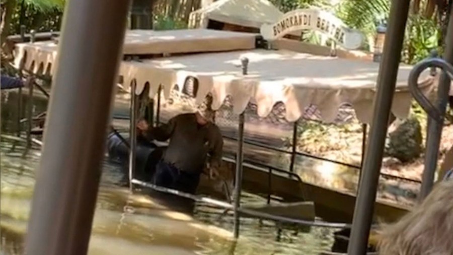 A jungle cruise boat at Disney World took on water on Feb. 27, 2020. (Credit: Matthew Vince/Twitter)