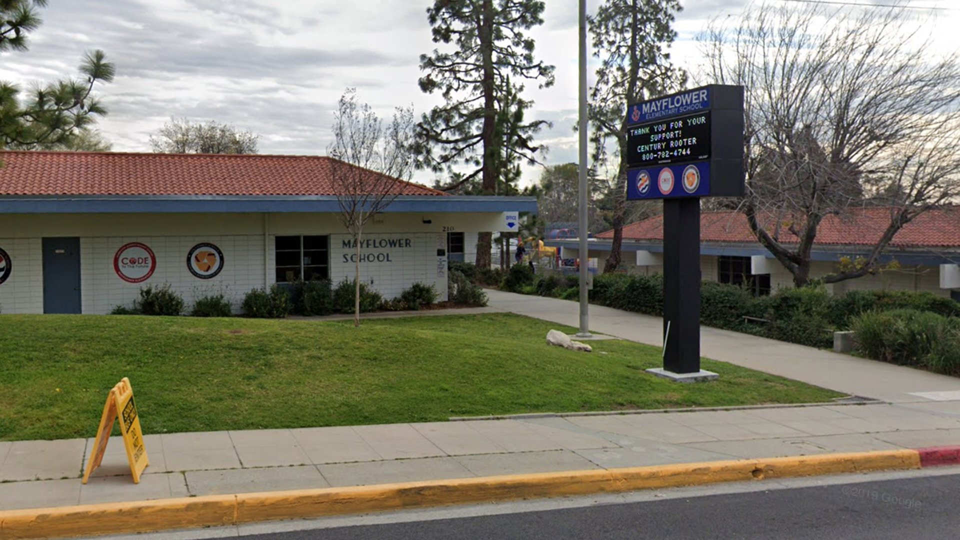 Mayflower Elementary School is seen in an image taken from Google Maps.