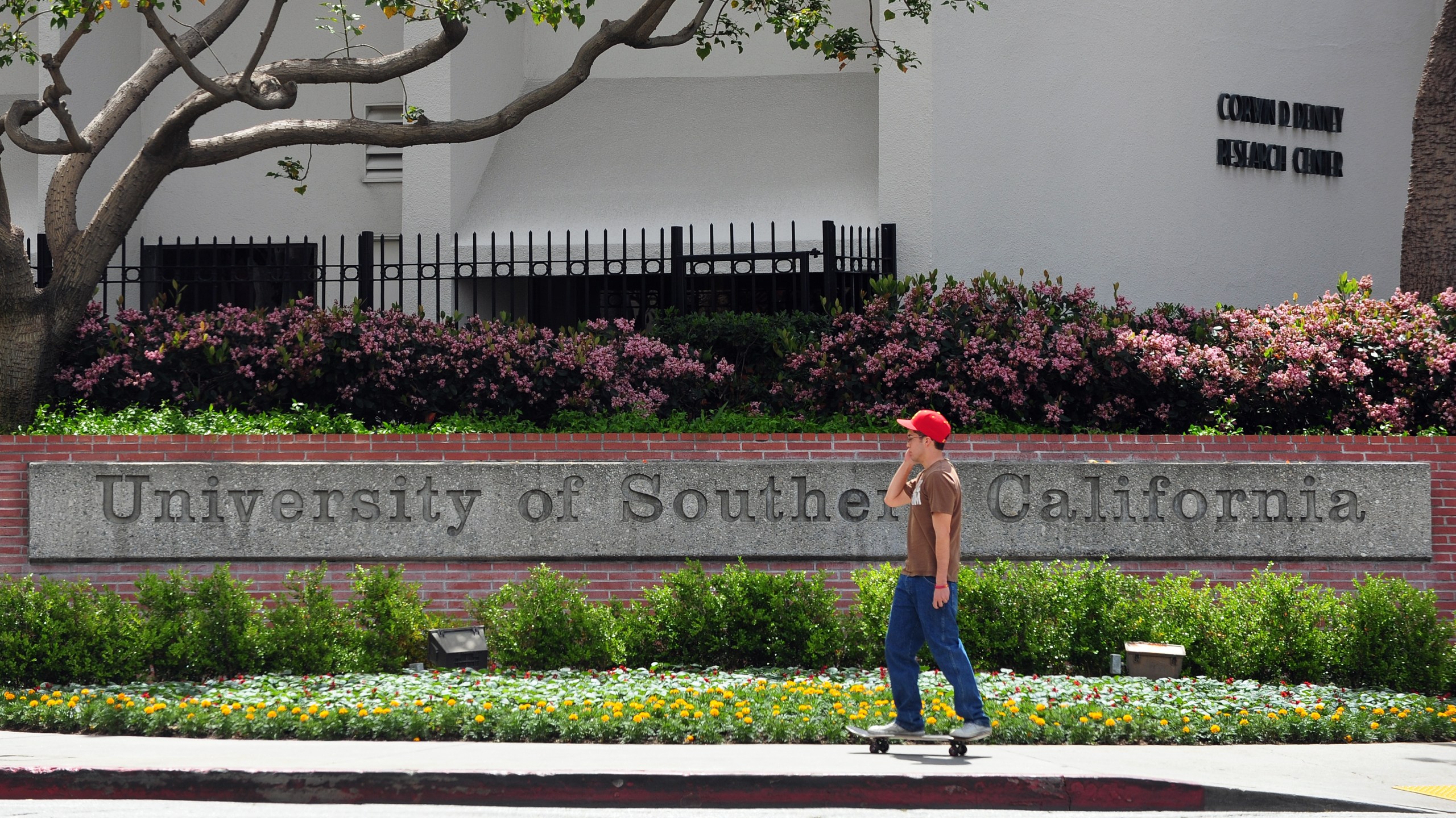 University of Southern California (USC) campus in Los Angeles. (Credit: FREDERIC J. BROWN/AFP via Getty Images)