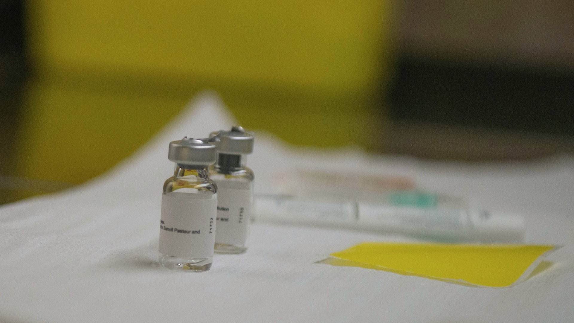 A picture taken on November 30, 2016 shows an experimental vaccine against the AIDS virus in Shoshaguve, near Pretoria, as South Africa launched a major clinical trial of the experimental vaccine, which scientists hope could be the "final nail in the coffin" for the disease. More than 30 years of efforts to develop an effective vaccine for HIV have not borne fruit, but for the first time since the virus was identified in 1983, scientists think they have found a promising candidate. The new study, known as HVTN 702, will involve more than 5,400 sexually active men and women aged 18-35 in 15 areas around South Africa over four years. / AFP PHOTO / MUJAHID SAFODIEN (Photo credit should read MUJAHID SAFODIEN/AFP via Getty Images)