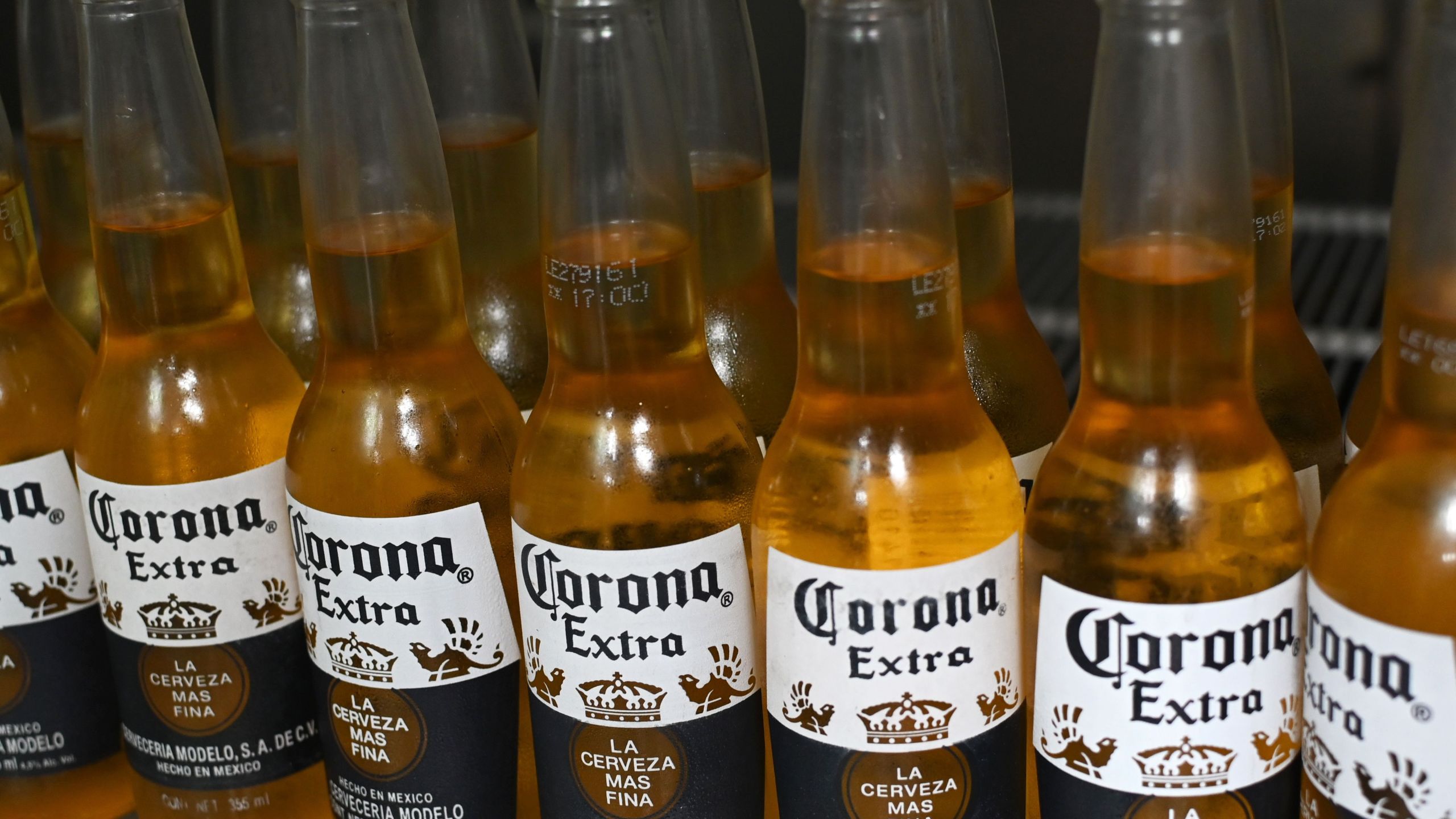 Bottles of Corona beer are seen in Mexico City on June 4, 2019. (Credit: Rodrigo Arangua / AFP / Getty Images)