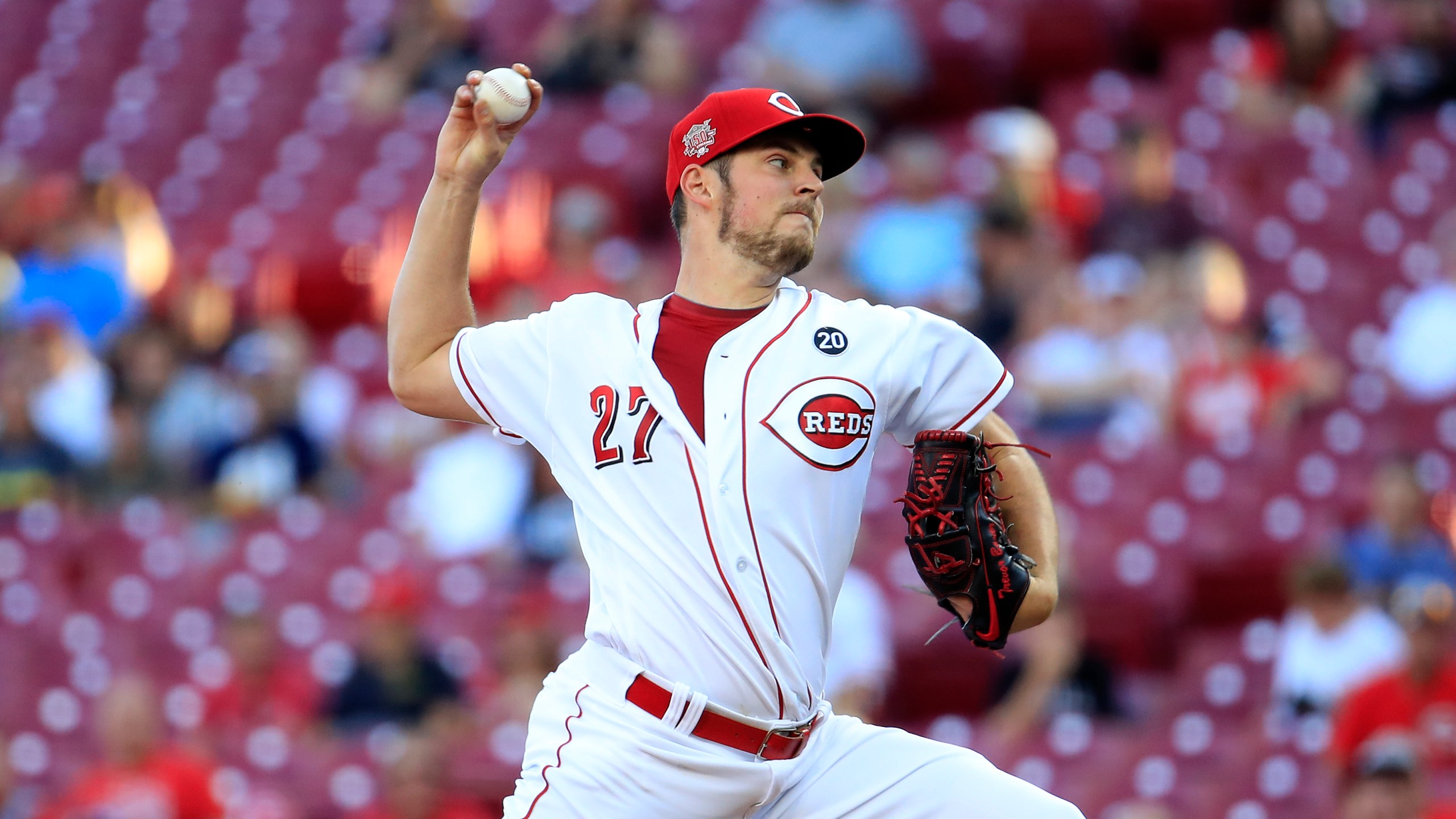 Trevor Bauer of the Cincinnati Reds throws a pitch against the Philadelphia Phillies at Great American Ball Park on Sept. 04, 2019, in Cincinnati, Ohio. (Andy Lyons/Getty Images)