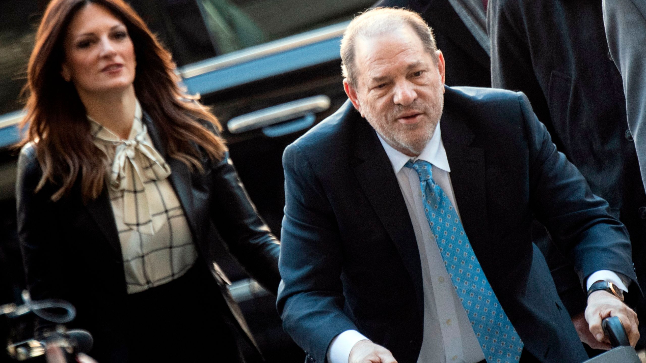 Harvey Weinstein arrives at the Manhattan Criminal Court, on Feb. 24, 2020, in New York City. (JOHANNES EISELE/AFP via Getty Images)